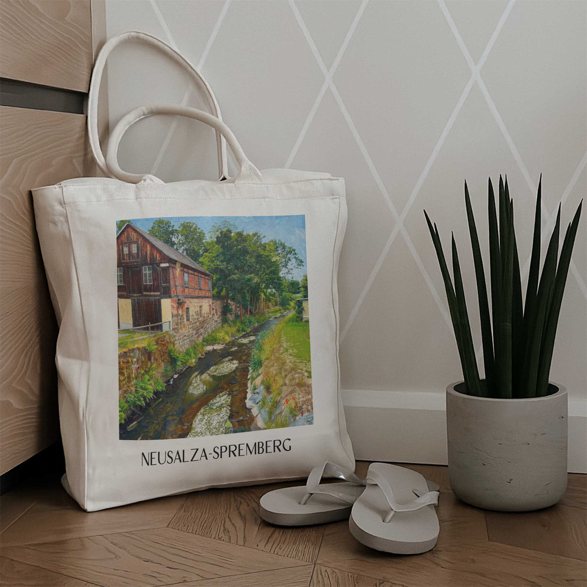 neusalza-spremberg-oberlausitz-deutschland-einkaufstasche-oil-painting-oelgemaelde