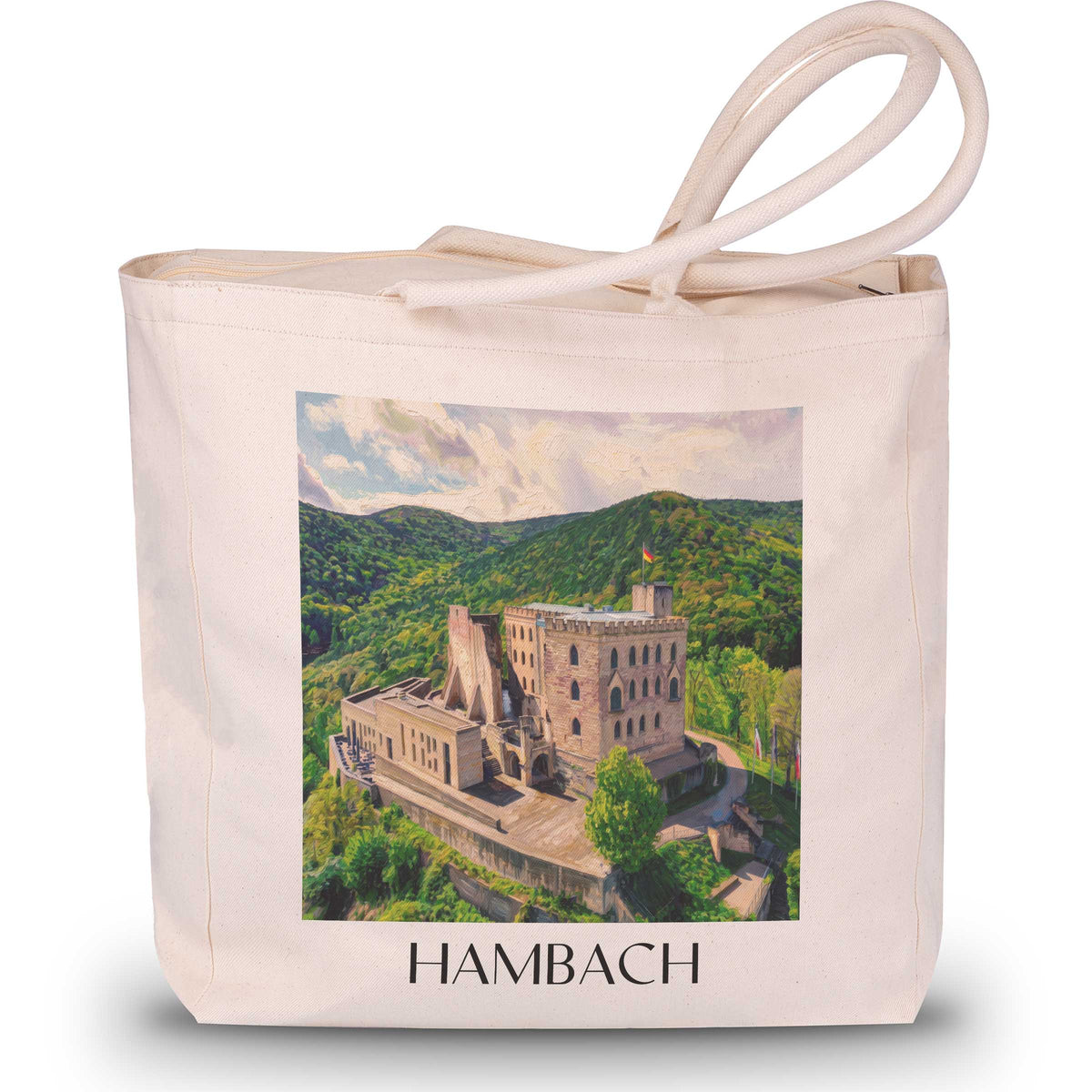 hambach-pfalz-deutschland-einkaufstasche-oil-painting-oelgemaelde
