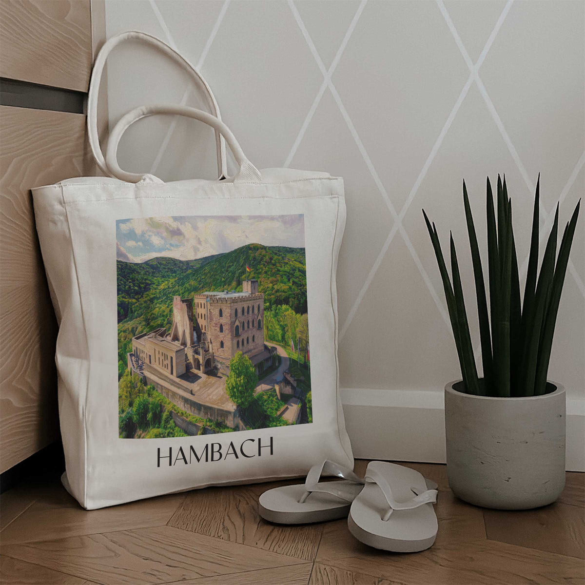 hambach-pfalz-deutschland-einkaufstasche-oil-painting-oelgemaelde