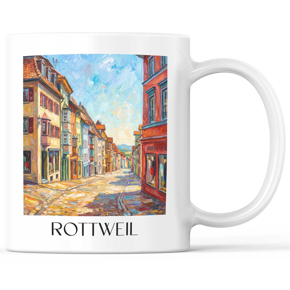 Rottweil Kaffeebecher - Baden-Württemberg - Deutschland Becher - Kaffeetasse im Ölgemälde Stil