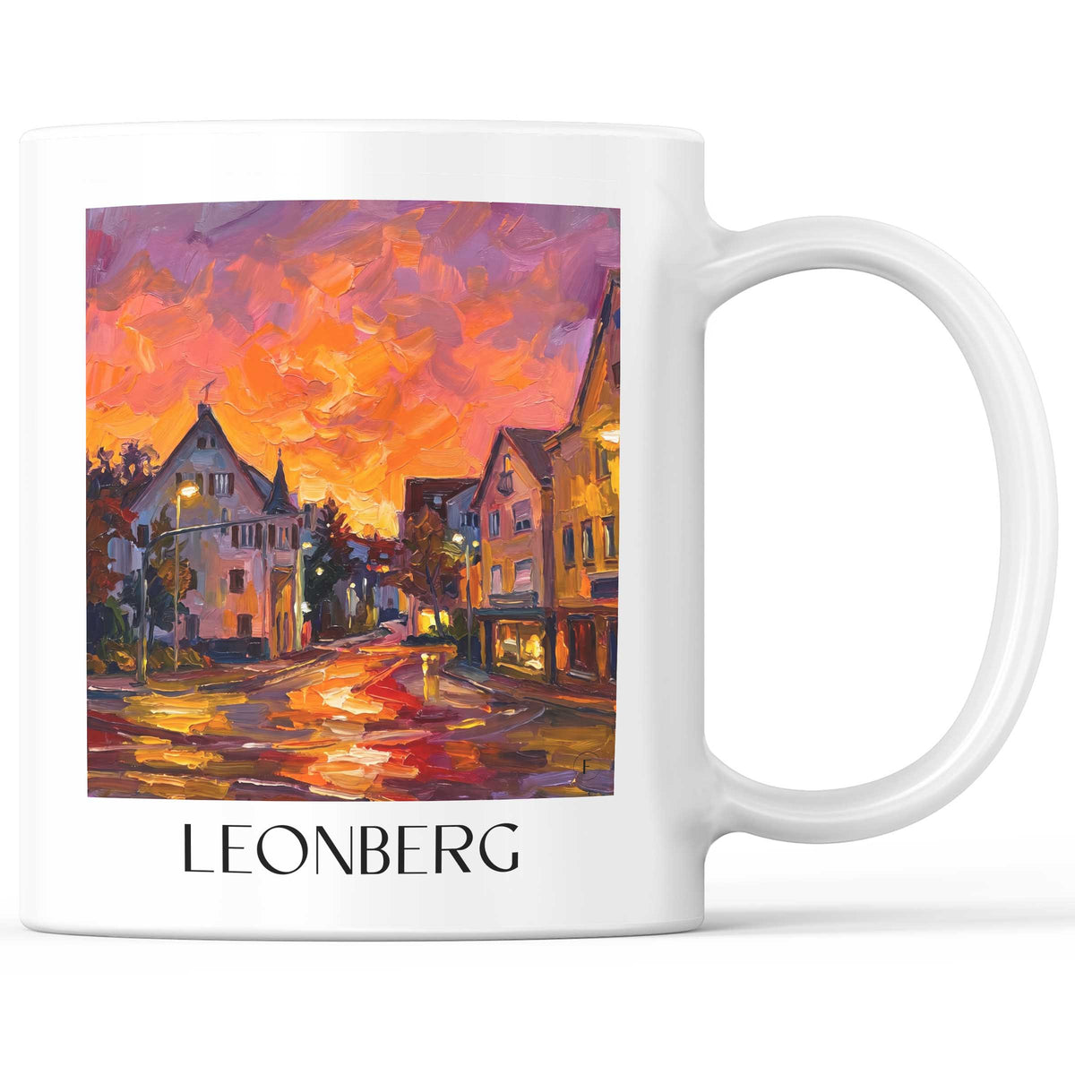 Leonberg Kaffeebecher - Stuttgart - Deutschland Becher - Kaffeetasse im Ölgemälde Stil