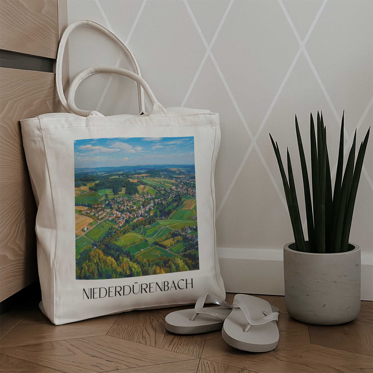 niederdürenbach-vordereifel-deutschland-einkaufstasche-oil-painting-oelgemaelde