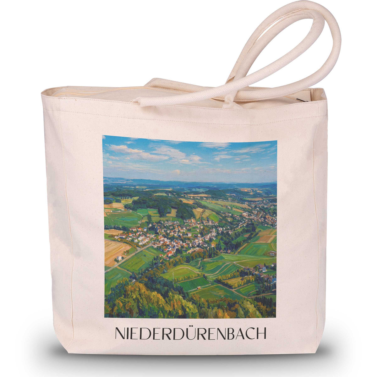 Niederdürenbach Shopping Tasche - Vordereifel - Deutschland Tote Bag - Einkaufstasche im Ölgemälde Stil - favplace