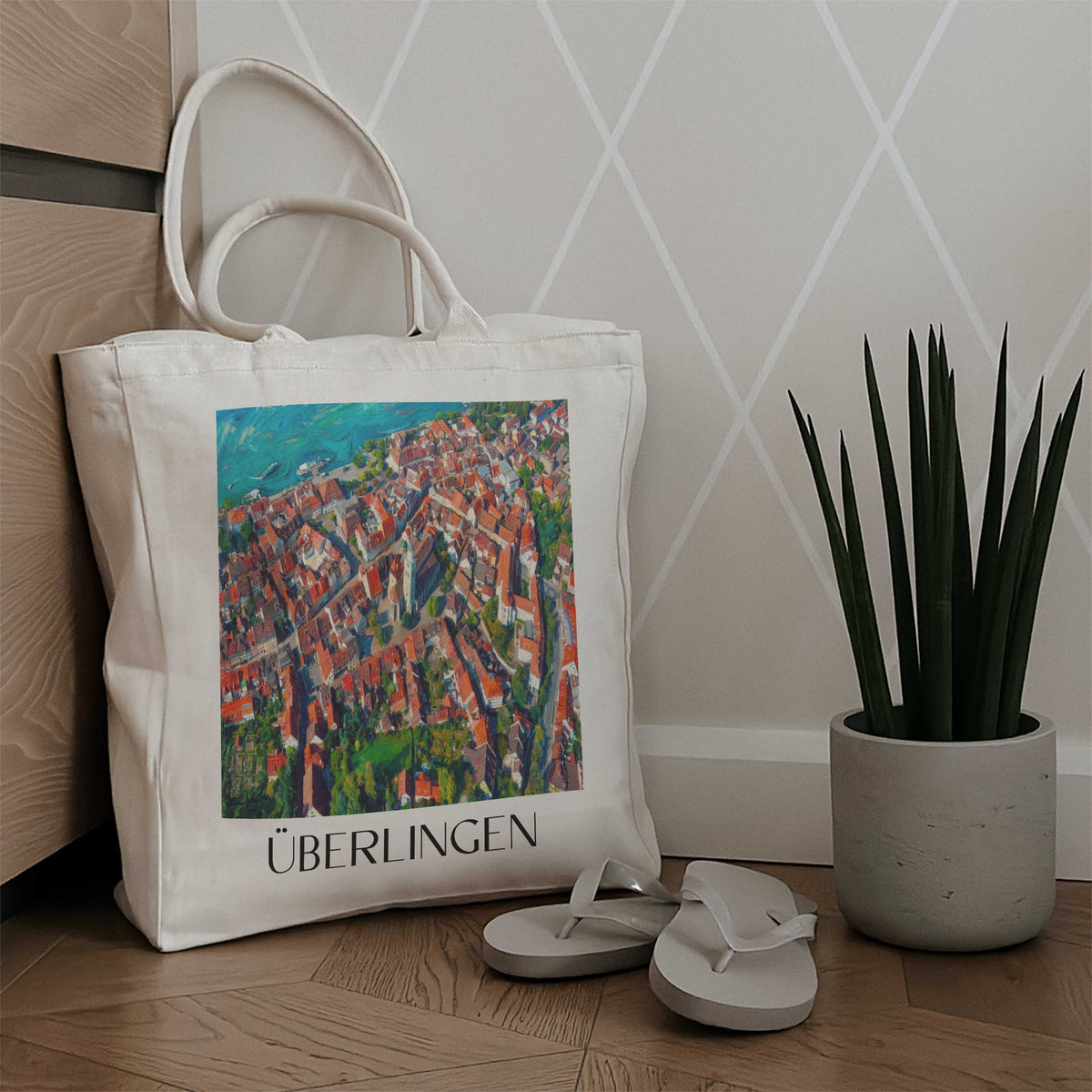 überlingen-bodensee-deutschland-einkaufstasche-oil-painting-oelgemaelde