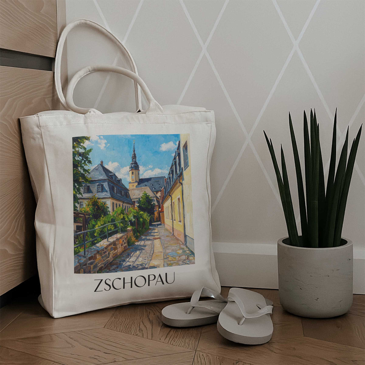 zschopau-erzgebirge-deutschland-einkaufstasche-oil-painting-oelgemaelde
