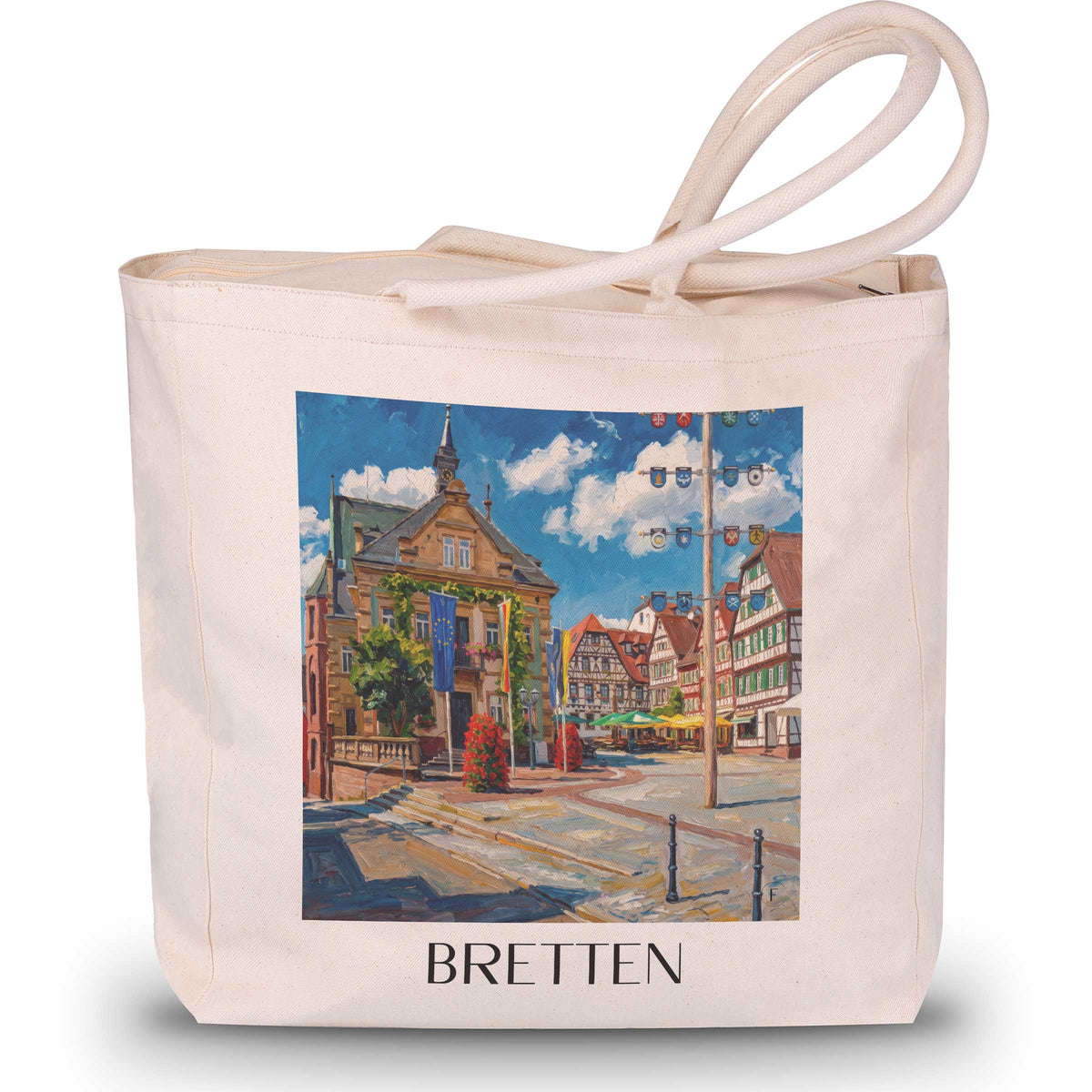 bretten-kraichgau-deutschland-einkaufstasche-oil-painting-oelgemaelde