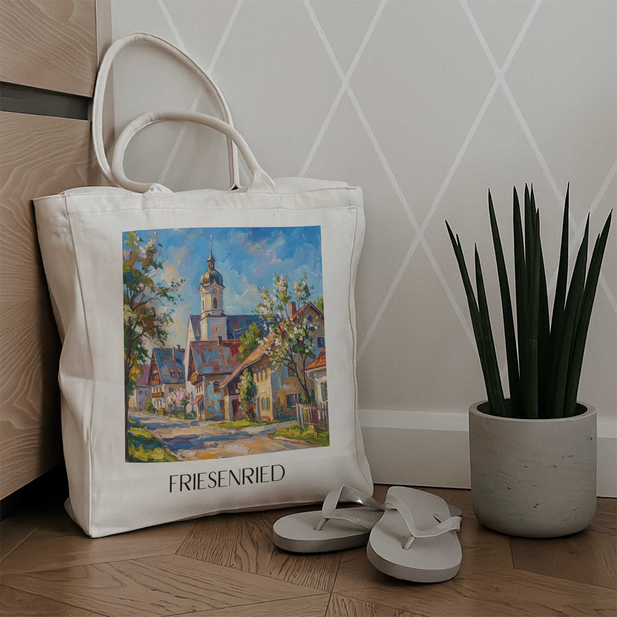 friesenried-ostallgäu-deutschland-einkaufstasche-oil-painting-oelgemaelde
