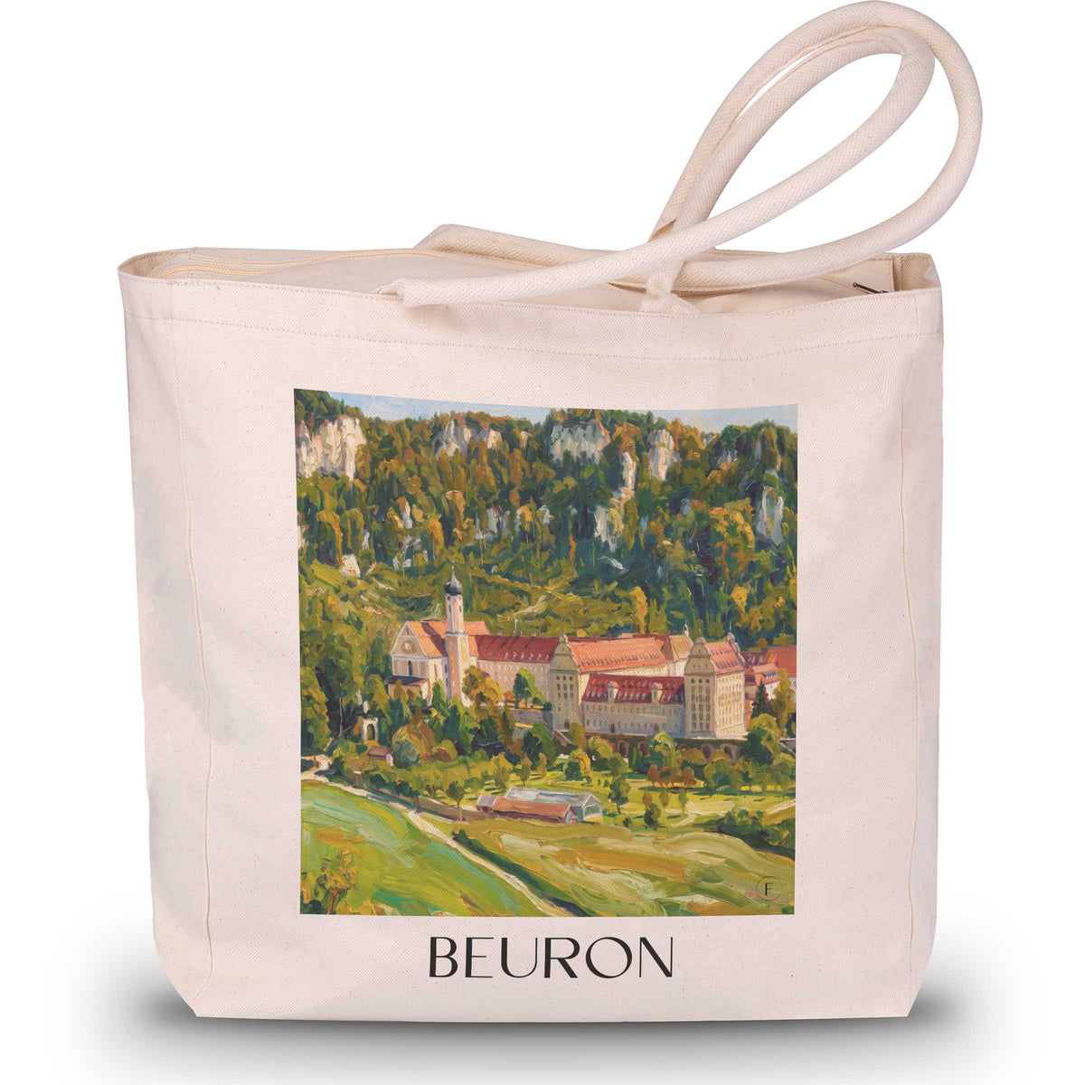 beuron-schwäbische-alb-deutschland-einkaufstasche-oil-painting-oelgemaelde