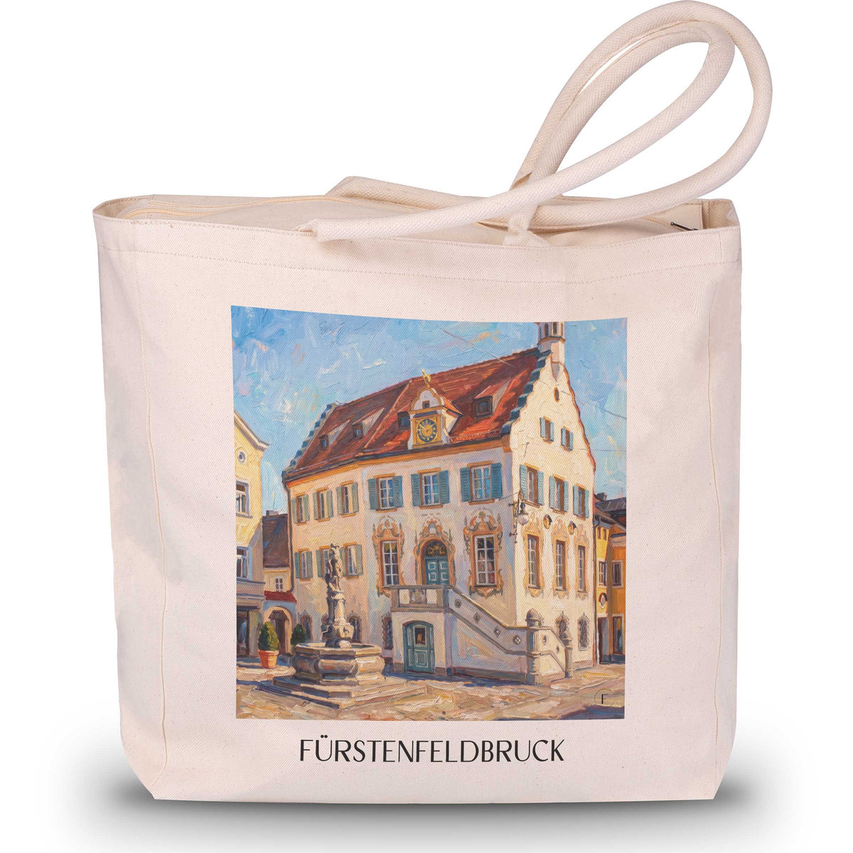 fürstenfeldbruck-bayern-deutschland-einkaufstasche-oil-painting-oelgemaelde