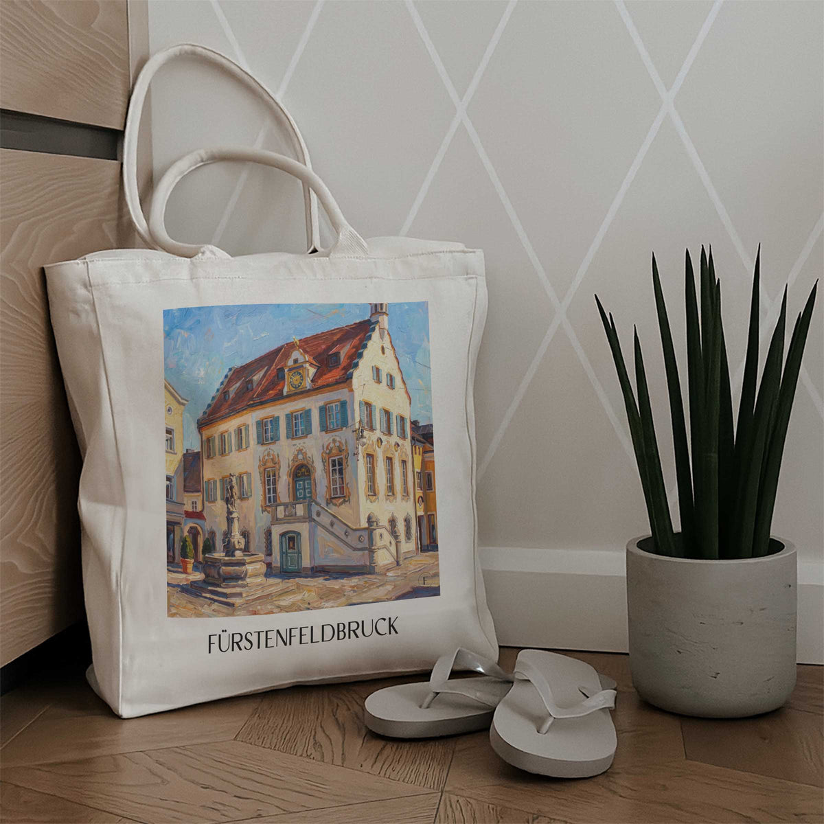 fürstenfeldbruck-bayern-deutschland-einkaufstasche-oil-painting-oelgemaelde