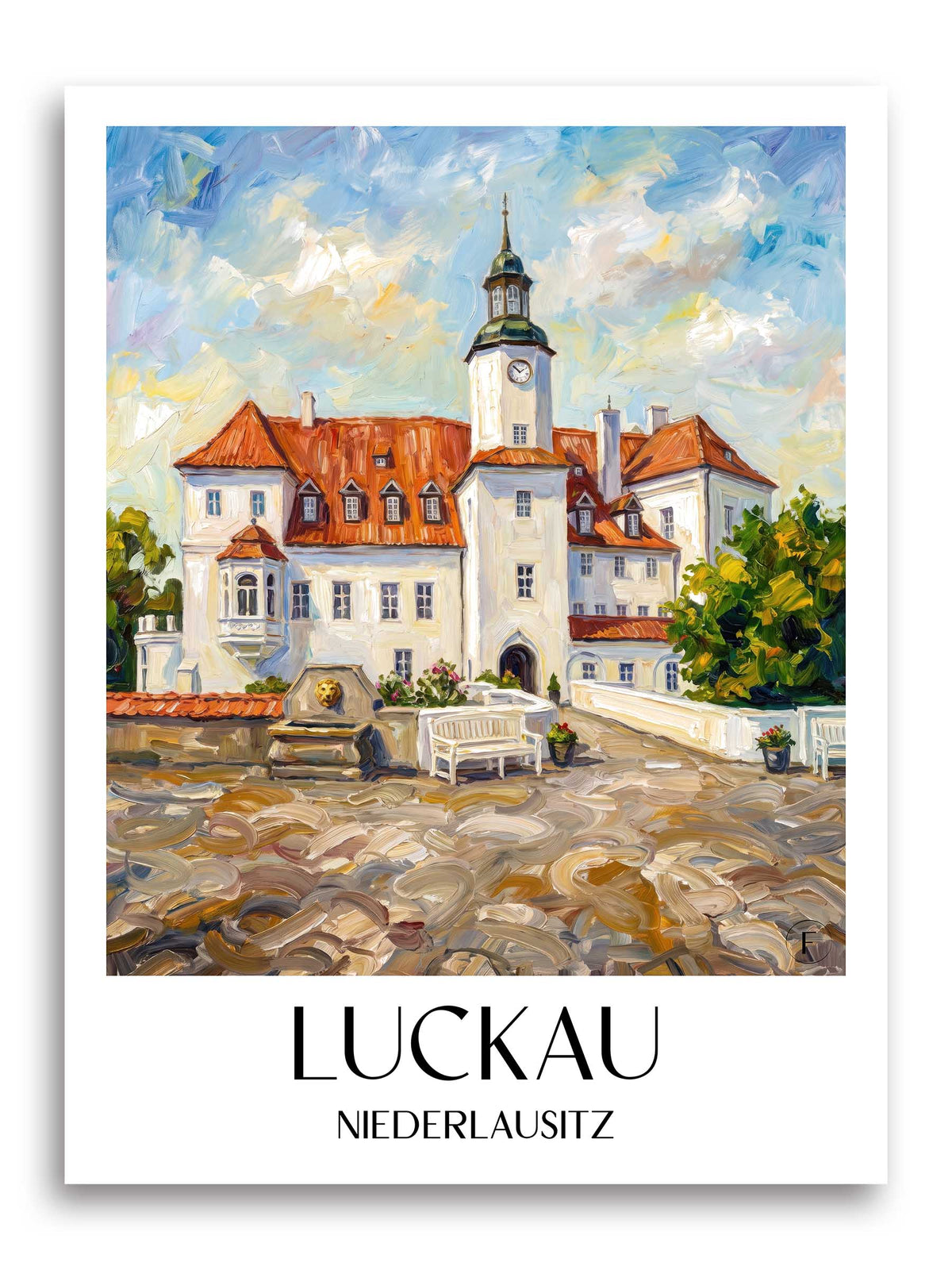 Luckau Poster - Niederlausitz - Deutschland Kunstdruck - Ölgemälde von A4 bis A1
