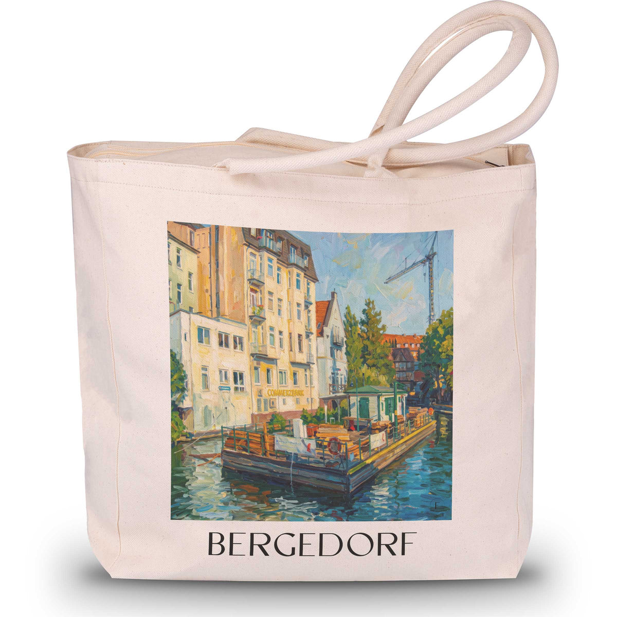 bergedorf-hamburg-deutschland-einkaufstasche-oil-painting-oelgemaelde