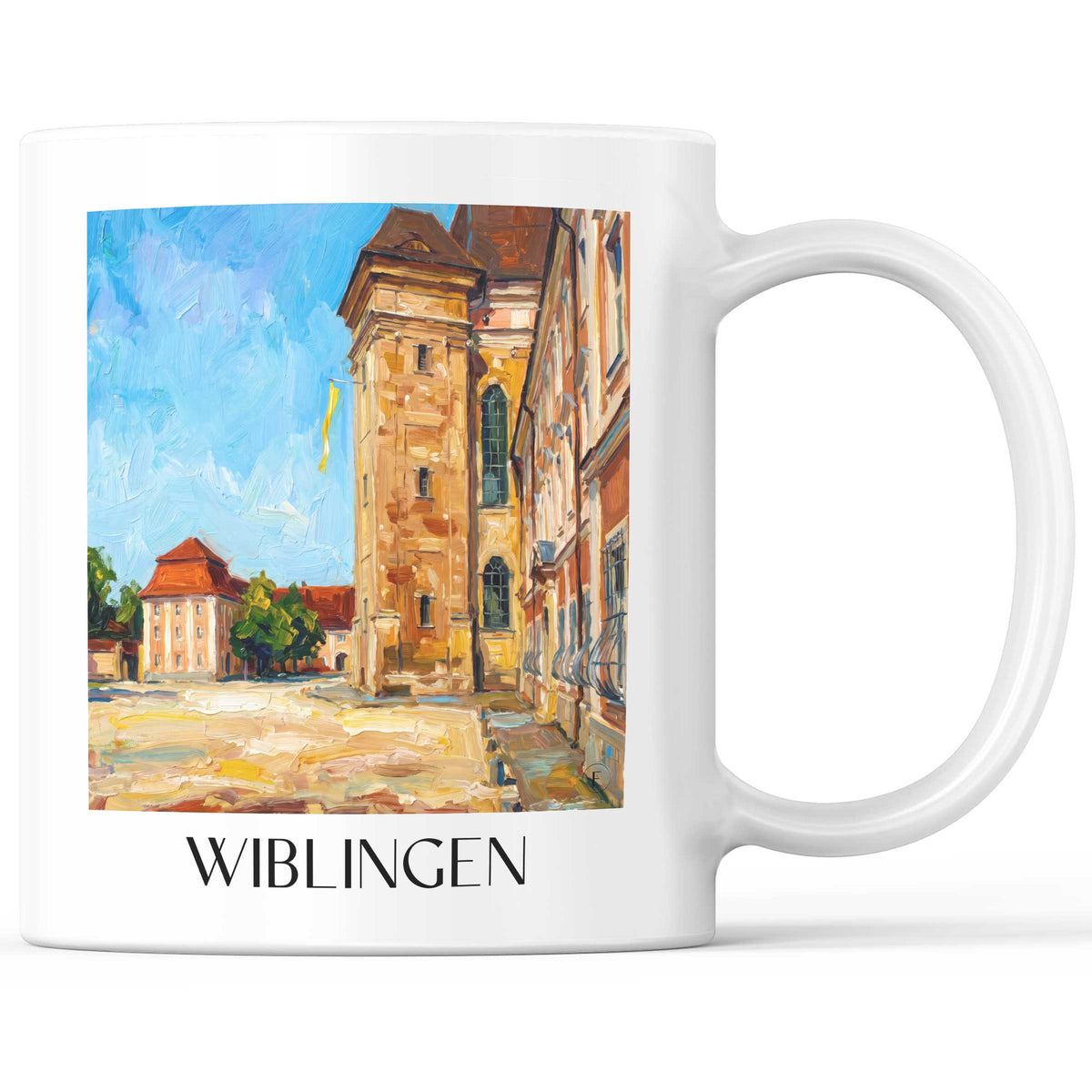 Wiblingen Kaffeebecher - Ulm - Deutschland Becher - Kaffeetasse im Ölgemälde Stil
