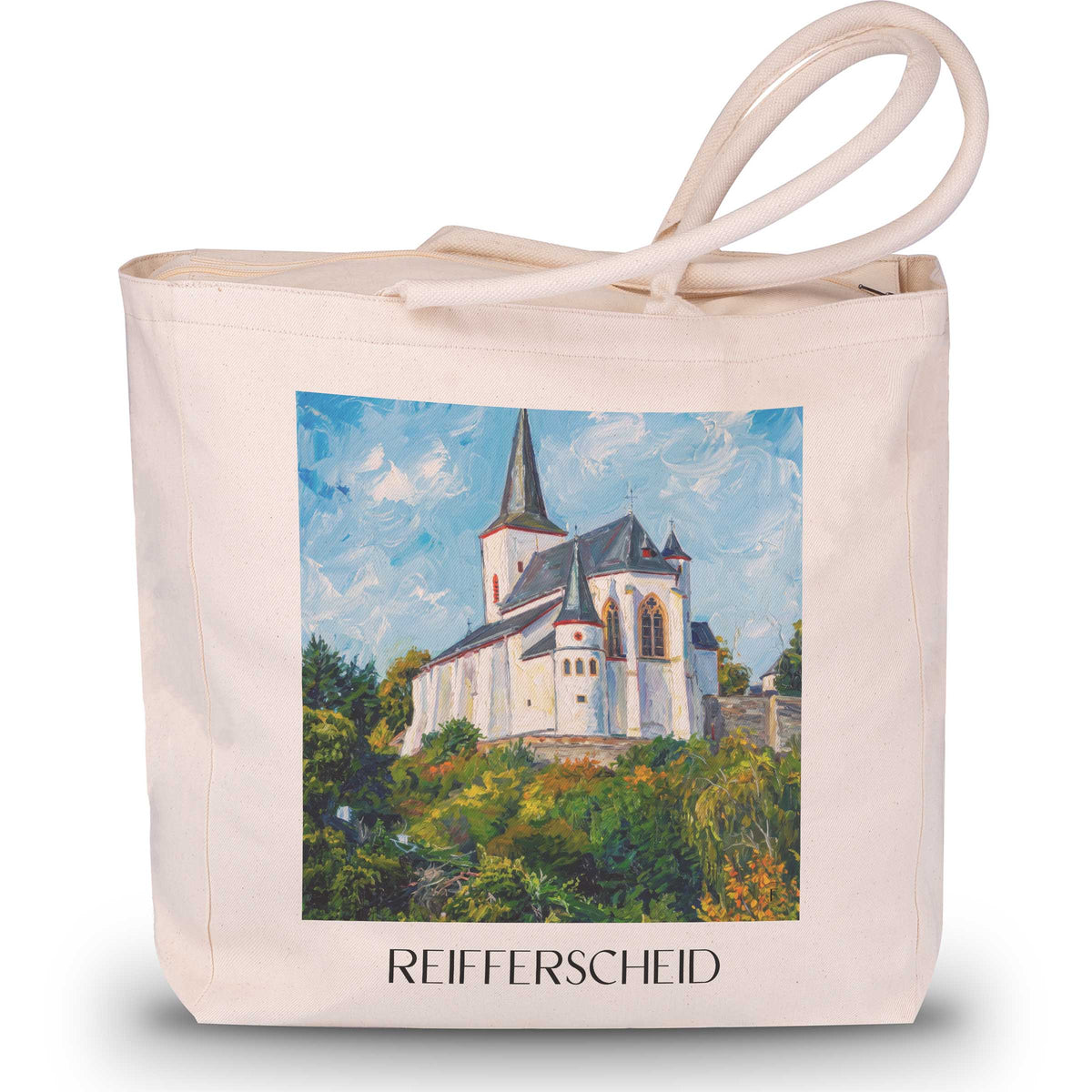 Reifferscheid Shopping Tasche - Hellenthal - Deutschland Tote Bag - Einkaufstasche im Ölgemälde Stil - favplace