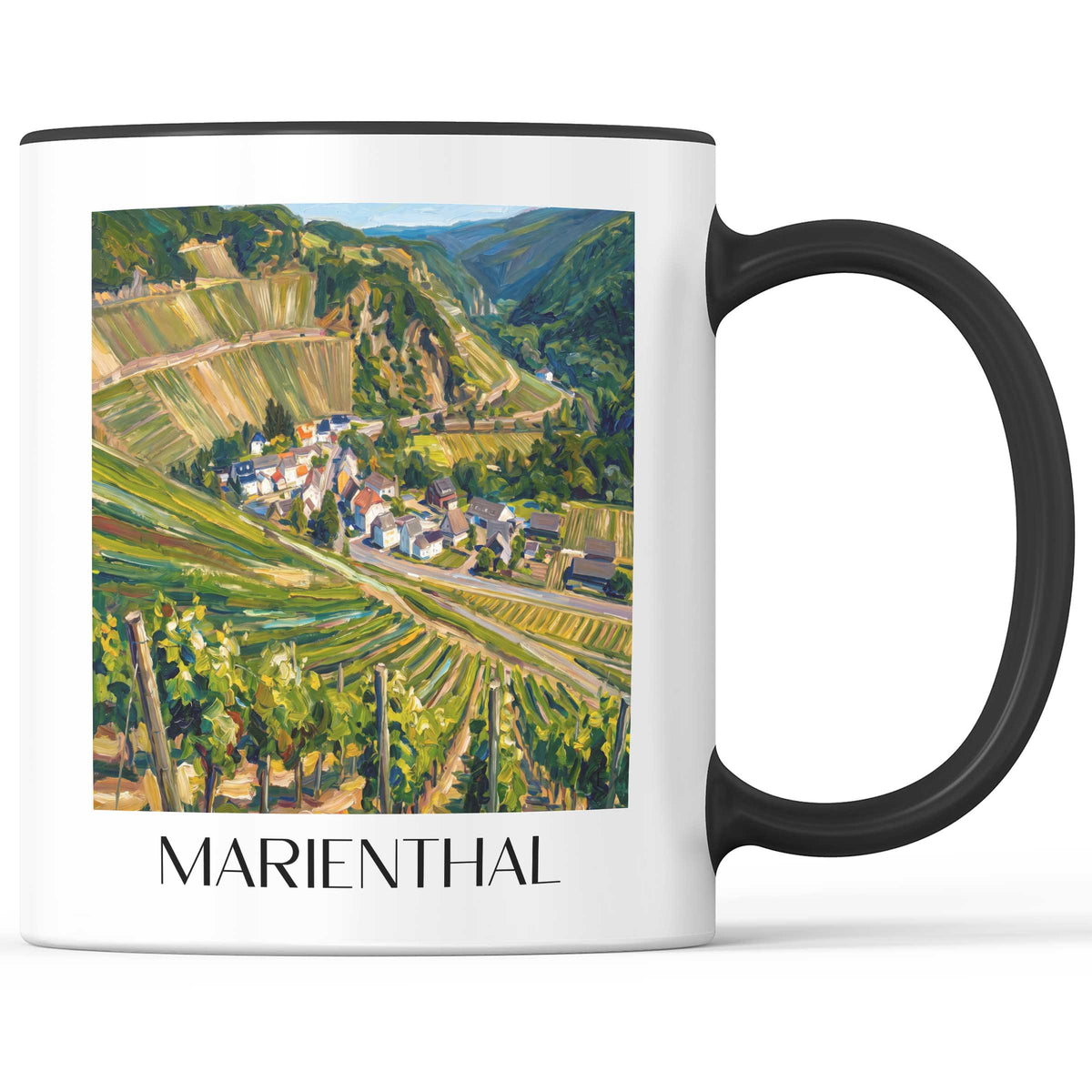 Marienthal Kaffeebecher - Dernau - Deutschland Becher - Kaffeetasse im Ölgemälde Stil
