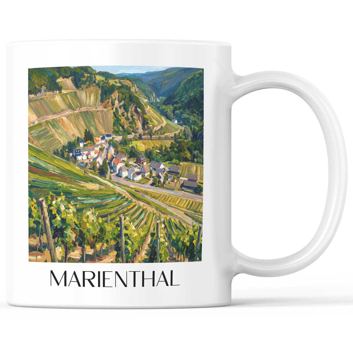 Marienthal Kaffeebecher - Dernau - Deutschland Becher - Kaffeetasse im Ölgemälde Stil