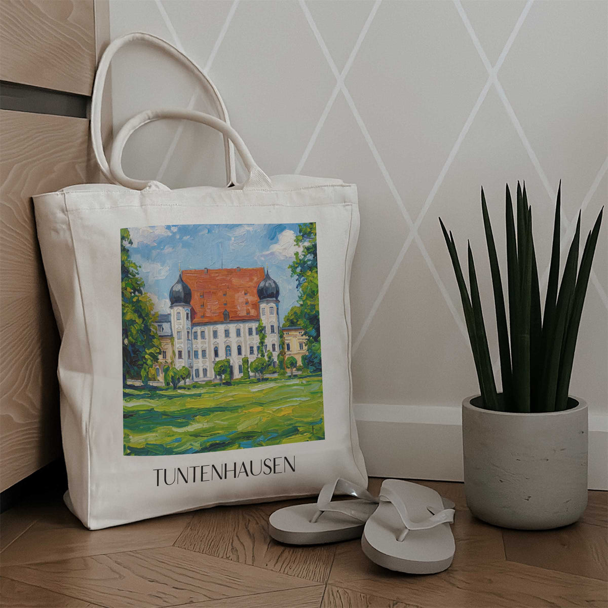 tuntenhausen-chiemgau-deutschland-einkaufstasche-oil-painting-oelgemaelde