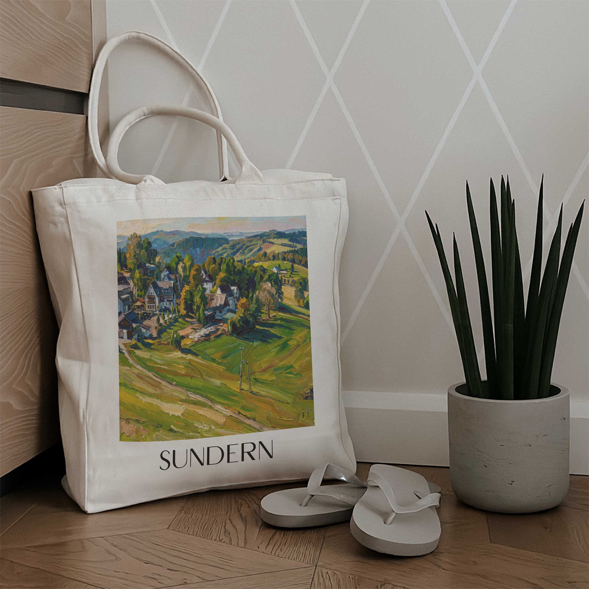 sundern-sauerland-deutschland-einkaufstasche-oil-painting-oelgemaelde