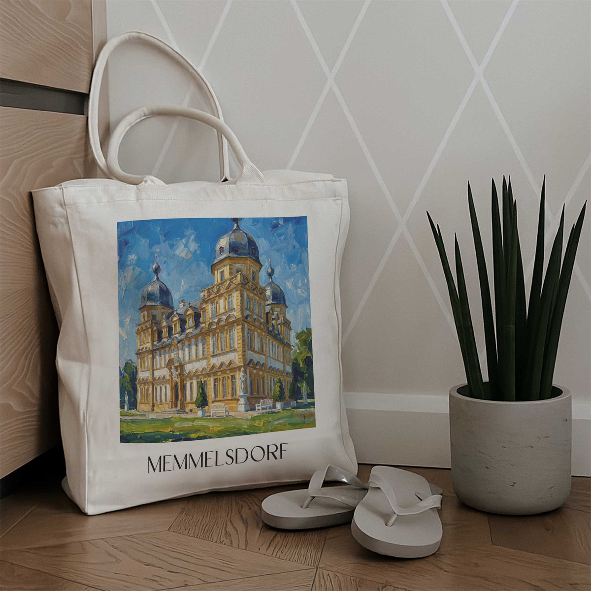 memmelsdorf-fränkische-schweiz-deutschland-einkaufstasche-oil-painting-oelgemaelde