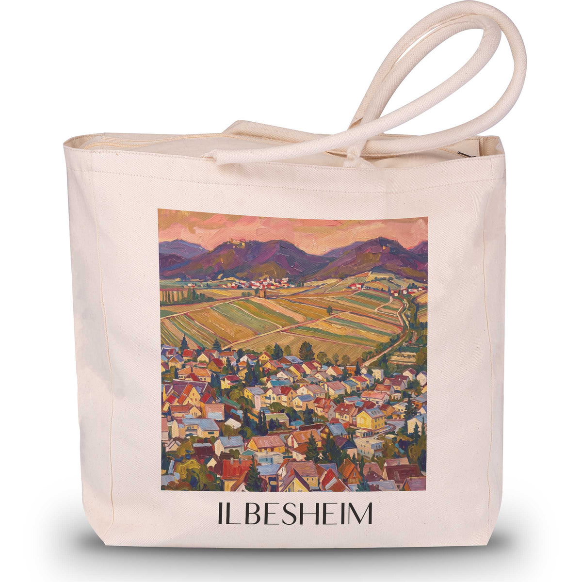Ilbesheim Shopping Tasche - Pfalz - Deutschland Tote Bag - Einkaufstasche im Ölgemälde Stil - favplace