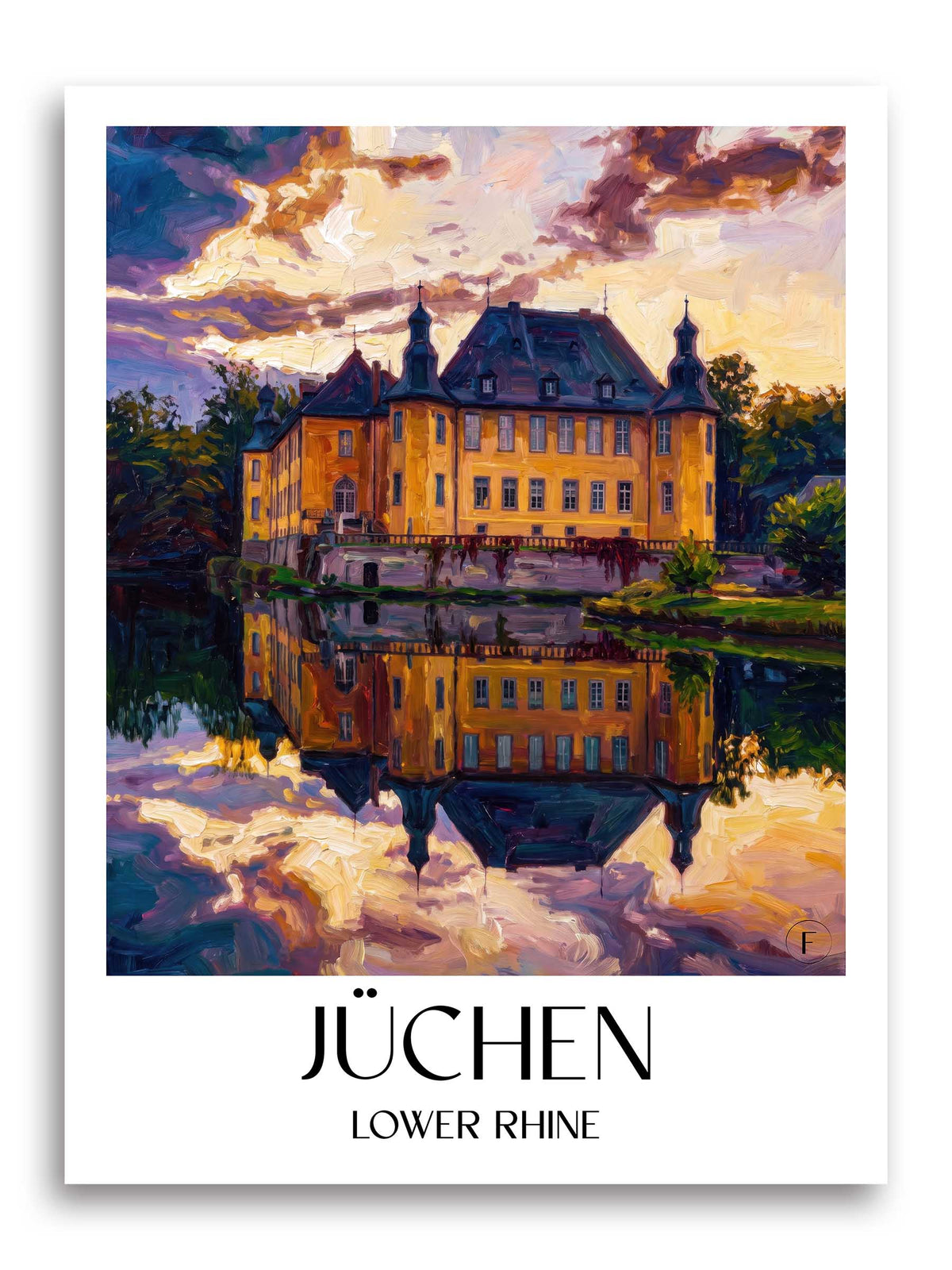 Jüchen Poster - Niederrhein - Deutschland Kunstdruck - Ölgemälde von A4 bis A1