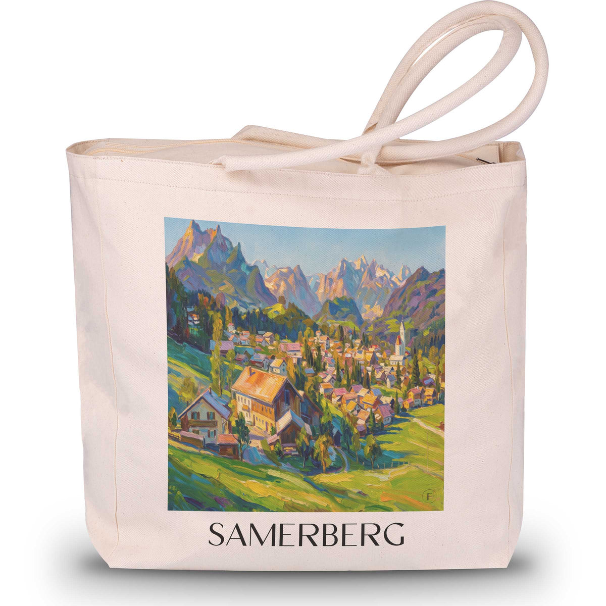 samerberg-chiemgau-deutschland-einkaufstasche-oil-painting-oelgemaelde