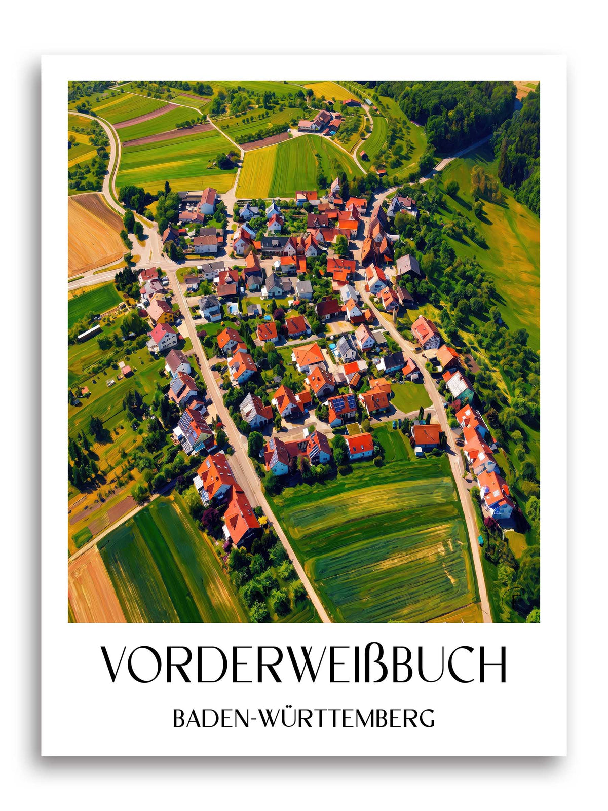 Vorderweißbuch Poster - Baden-Württemberg - Deutschland Kunstdruck - Ölgemälde von A4 bis A1