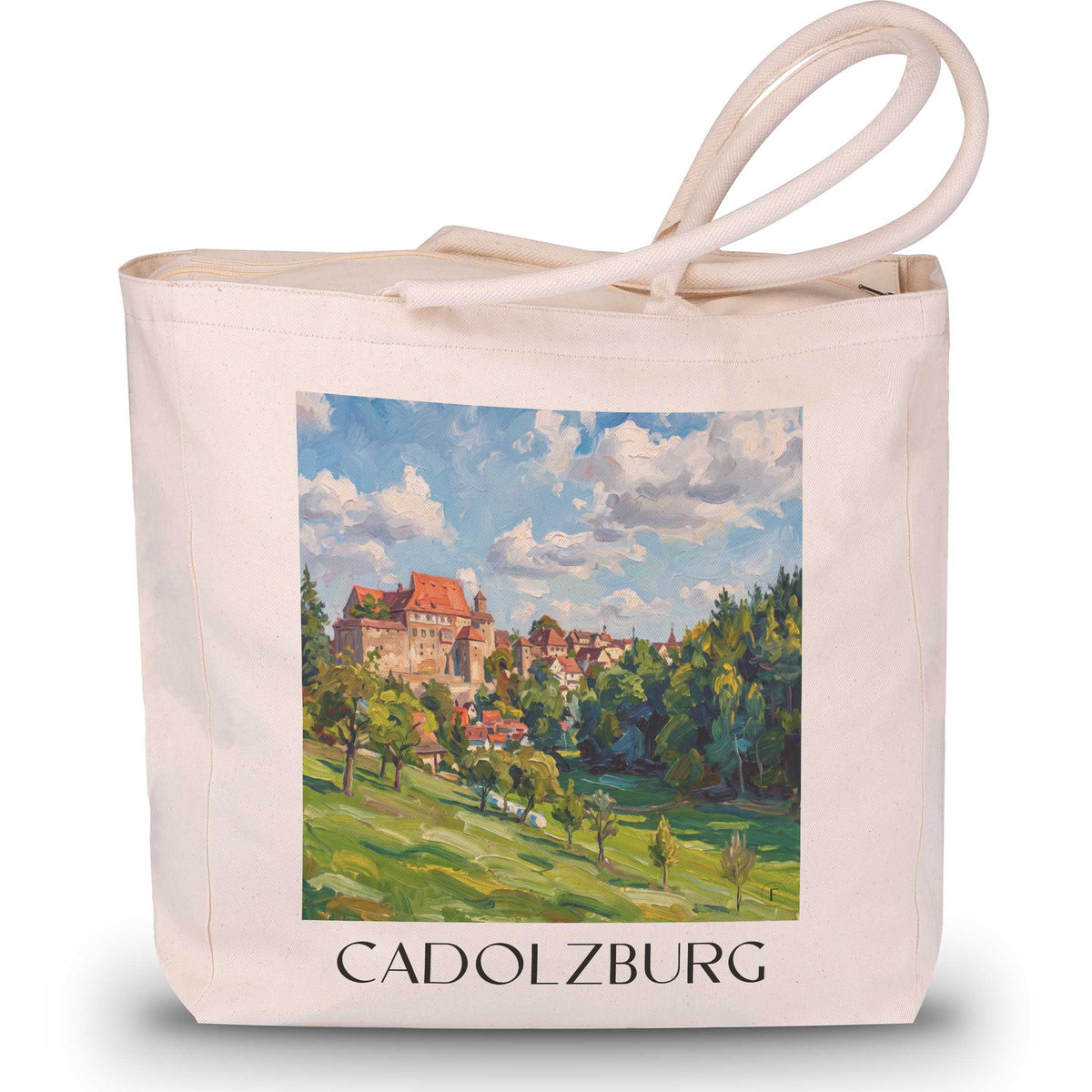 Cadolzburg Shopping Tasche - Mittelfranken - Deutschland Tote Bag - Einkaufstasche im Ölgemälde Stil - favplace