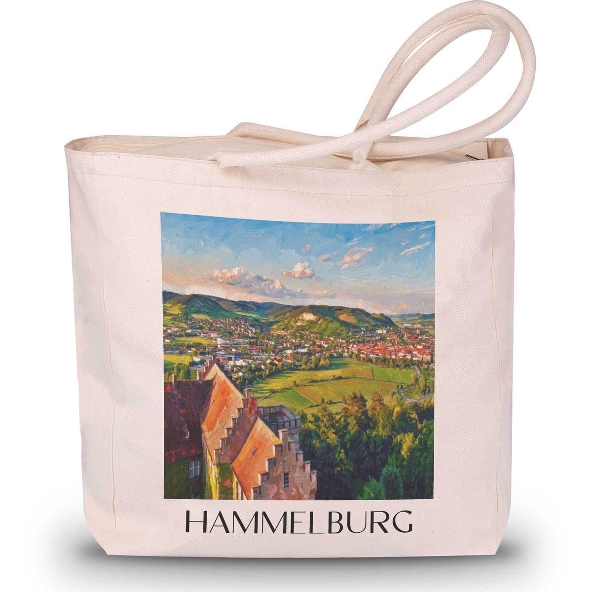 Hammelburg Shopping Tasche - Rhön - Deutschland Tote Bag - Einkaufstasche im Ölgemälde Stil - favplace