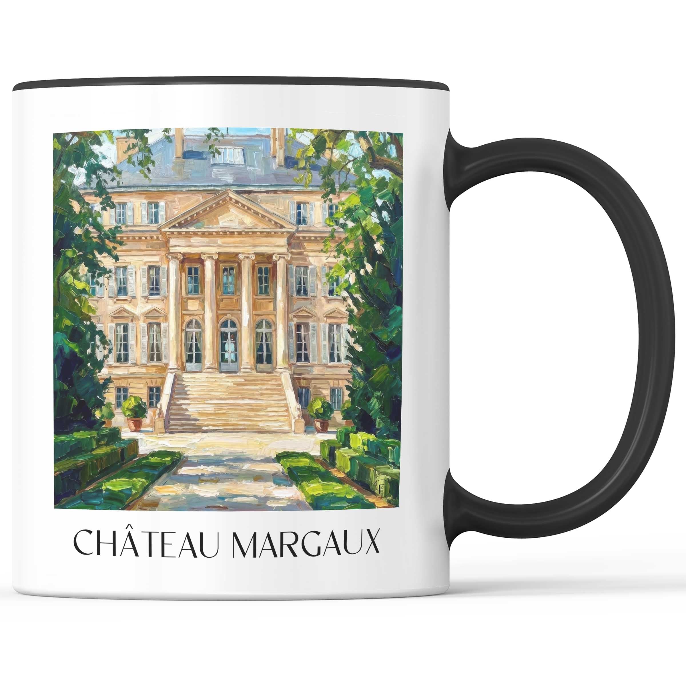 Château Margaux Kaffeebecher - Médoc - Frankreich Becher - Kaffeetasse im Ölgemälde Stil