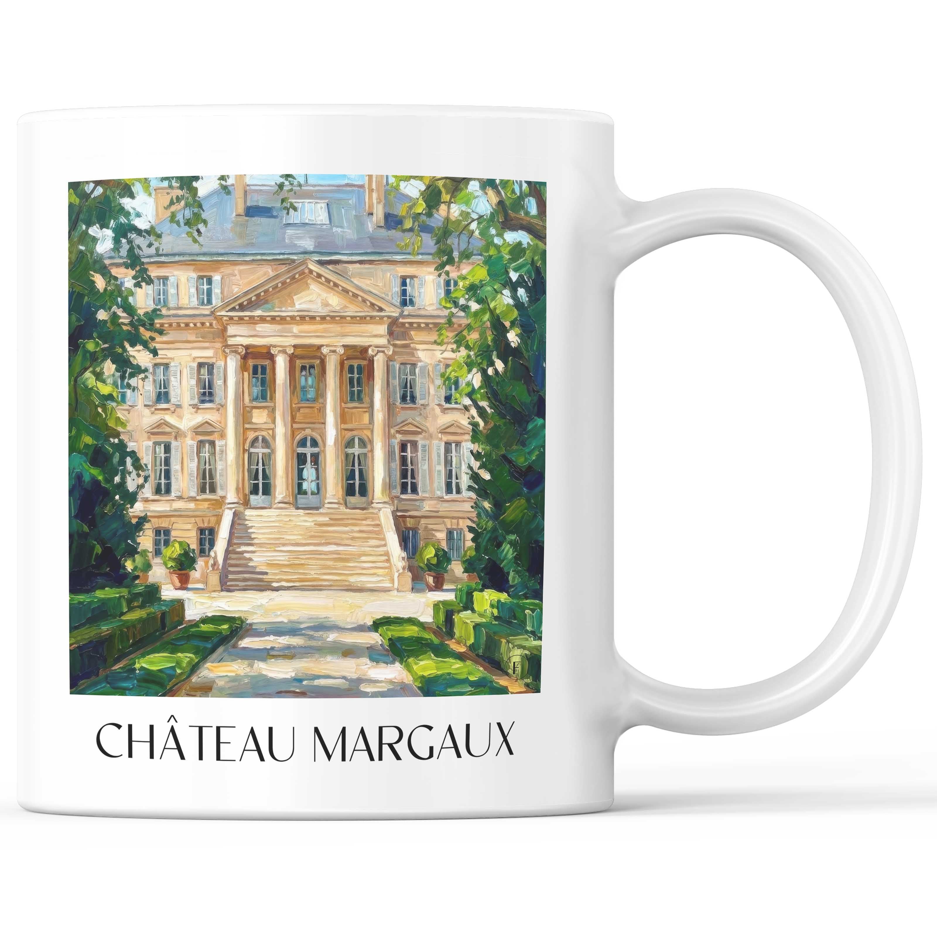 Château Margaux Kaffeebecher - Médoc - Frankreich Becher - Kaffeetasse im Ölgemälde Stil