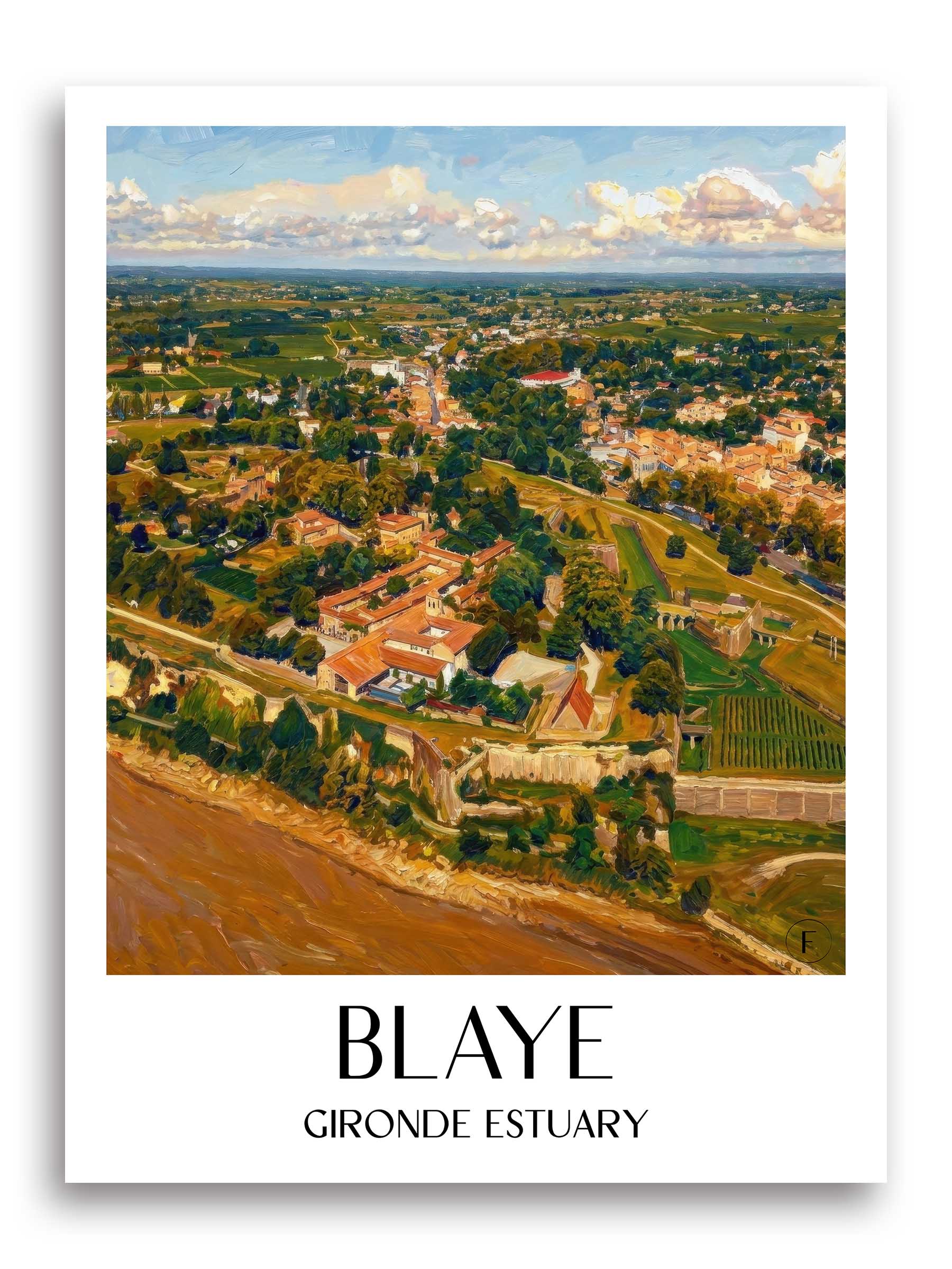 Blaye Poster - Estuaire de la Gironde - Frankreich Kunstdruck - Ölgemälde von A4 bis A1