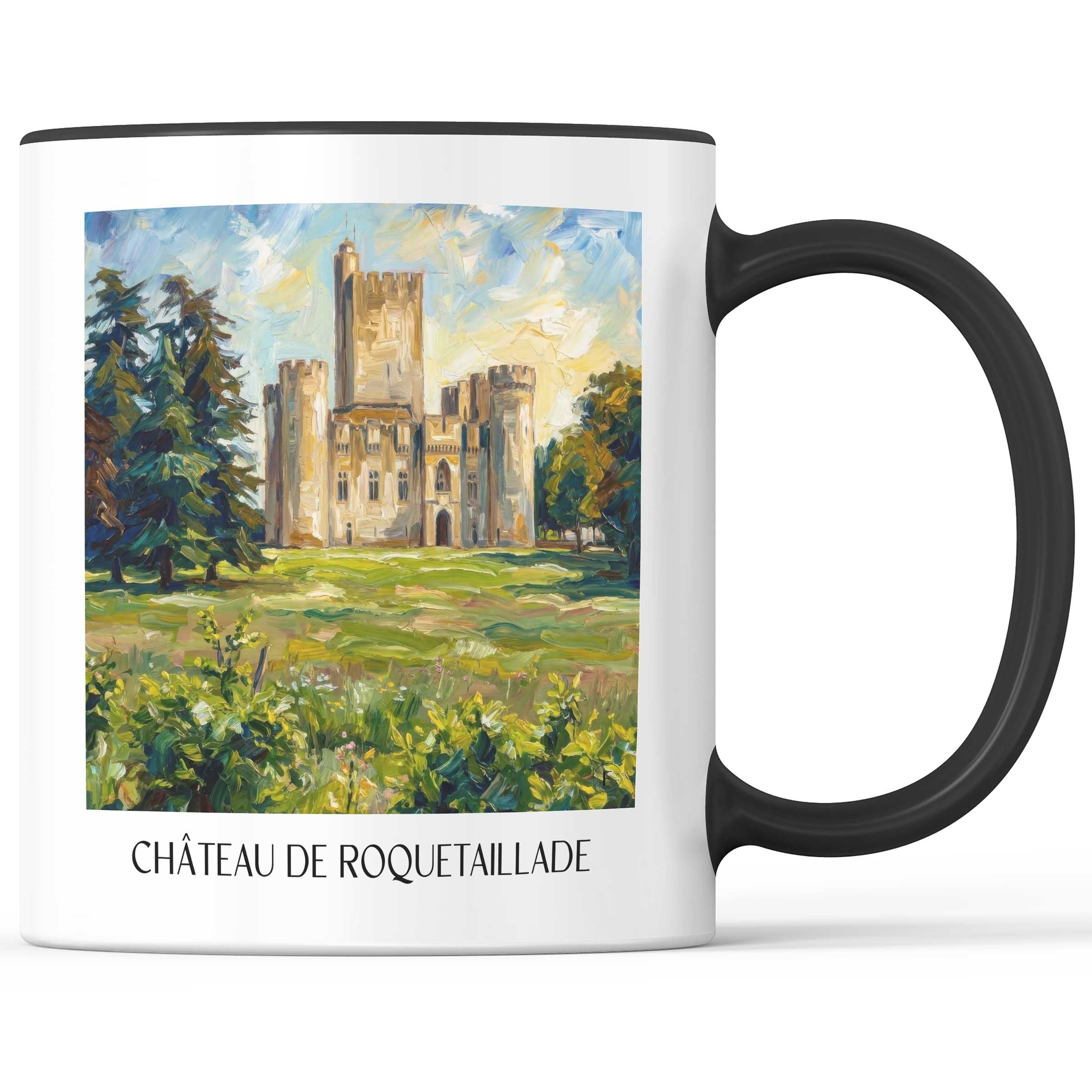 château-de-roquetaillade-entre-deux-mers-frankreich-kaffeebecher-oil-painting-oelgemaelde