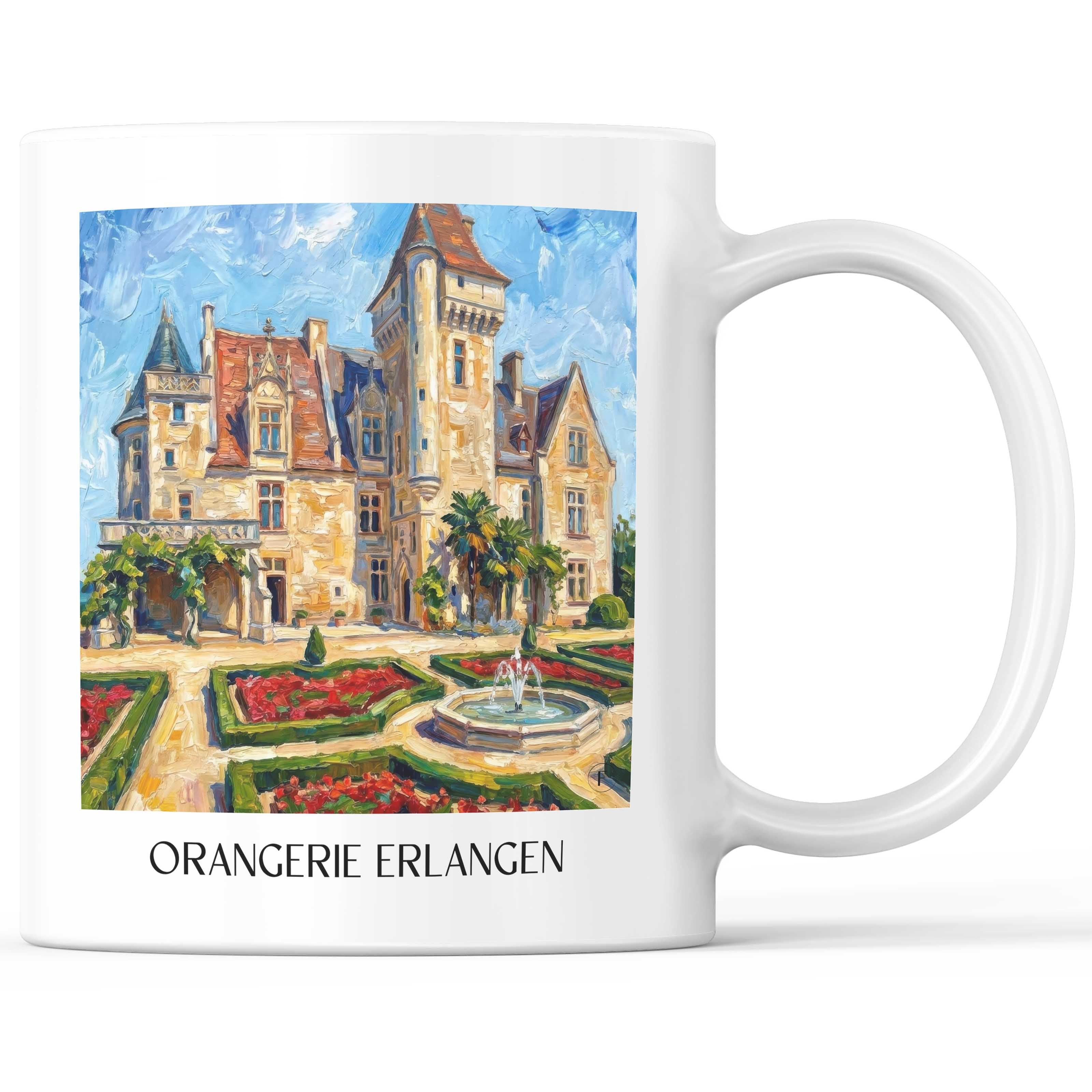 Château des Milandes Kaffeebecher - Vallée de la Dordogne - Frankreich Becher - Kaffeetasse im Ölgemälde Stil