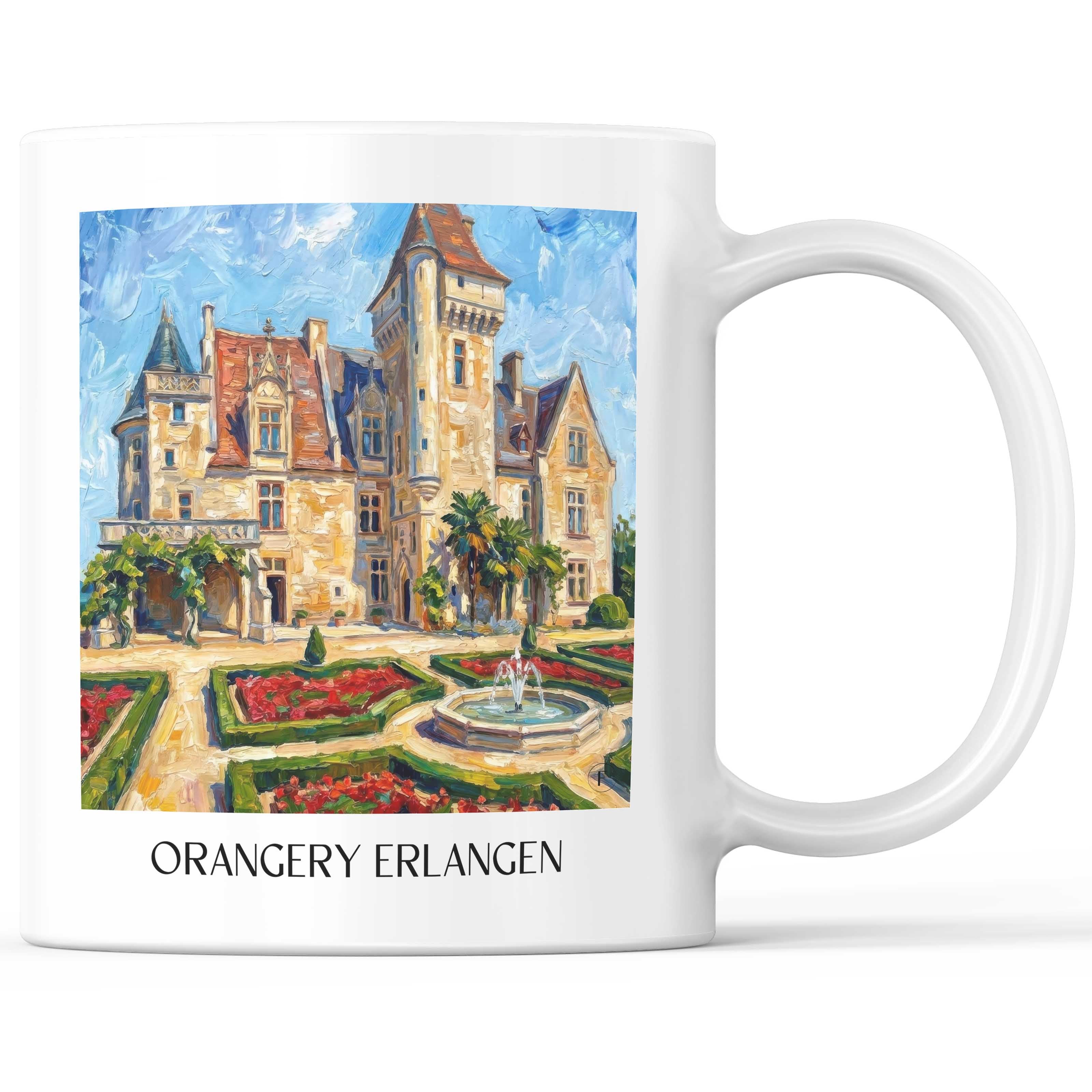 Château des Milandes Kaffeebecher - Vallée de la Dordogne - Frankreich Becher - Kaffeetasse im Ölgemälde Stil