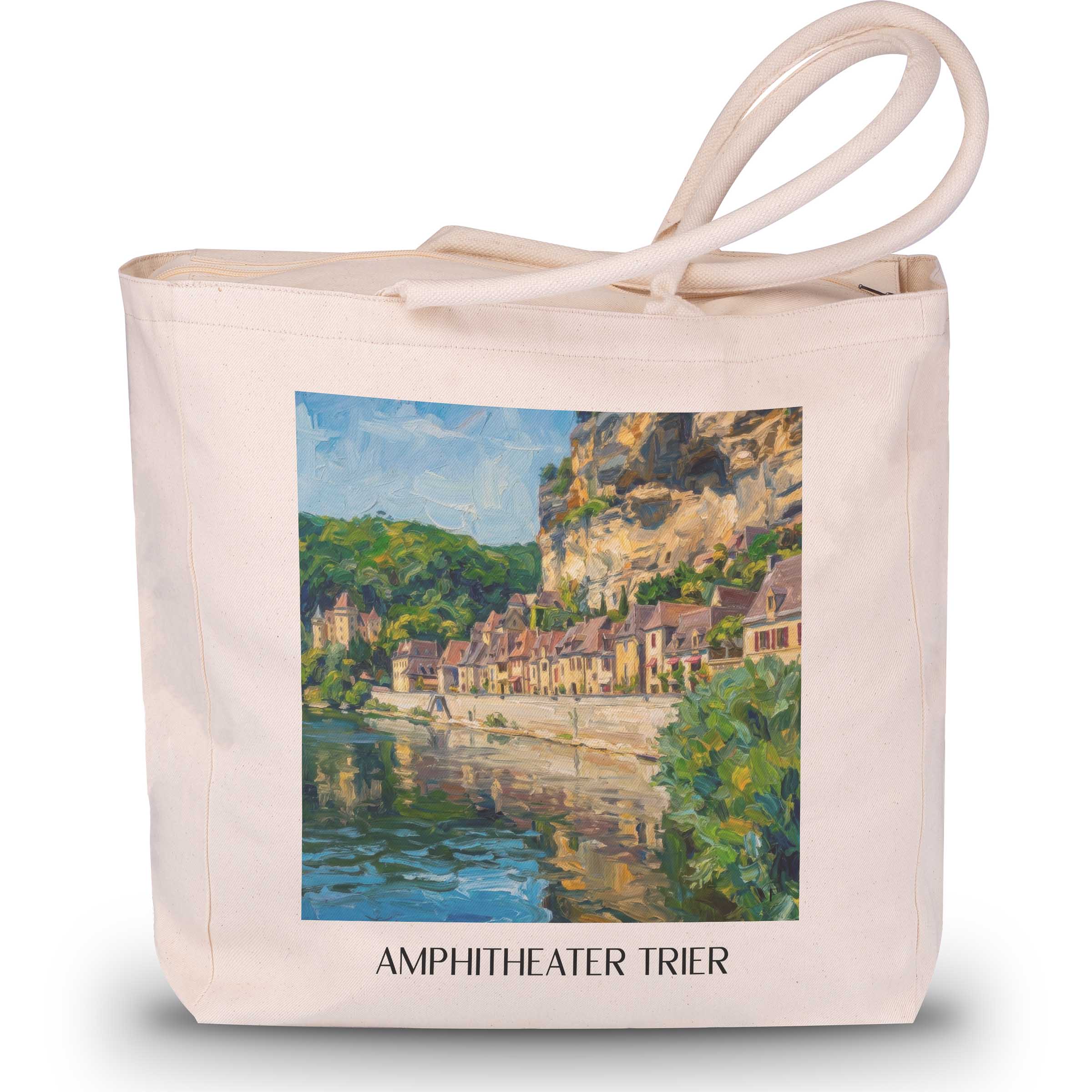 la-roque-gageac-vallée-de-la-dordogne-frankreich-einkaufstasche-oil-painting-oelgemaelde