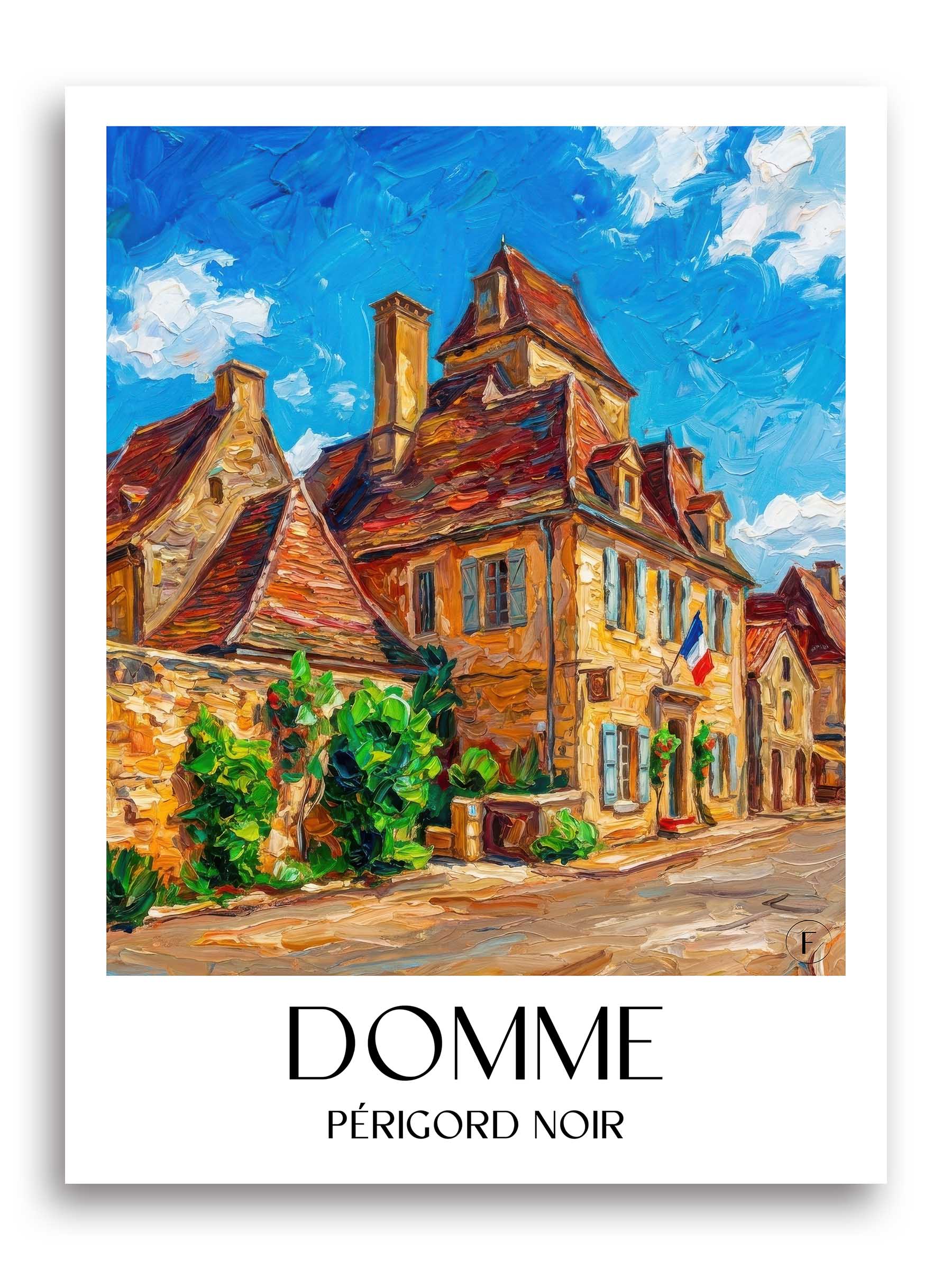 domme-périgord-noir-frankreich-poster-oil-painting-oelgemaelde