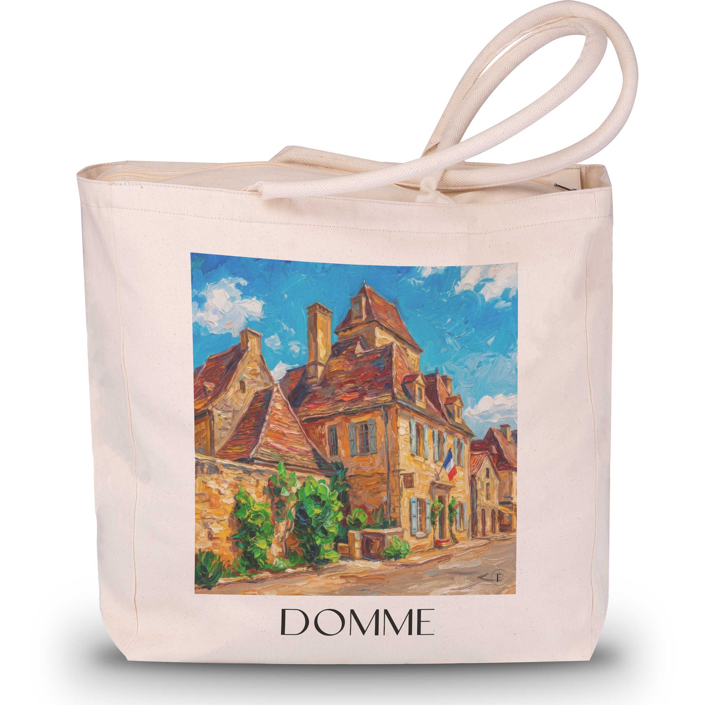 Domme Shopping Tasche - Périgord Noir - Frankreich Tote Bag - Einkaufstasche im Ölgemälde Stil