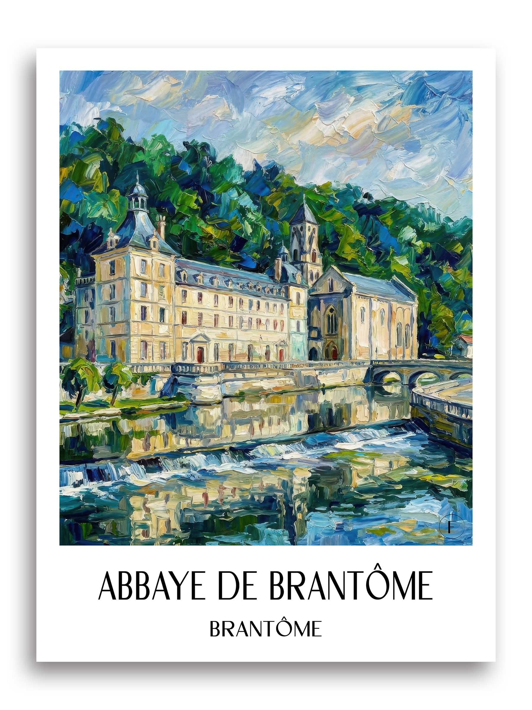 abbaye-de-brantôme-brantôme-frankreich-poster-oil-painting-oelgemaelde