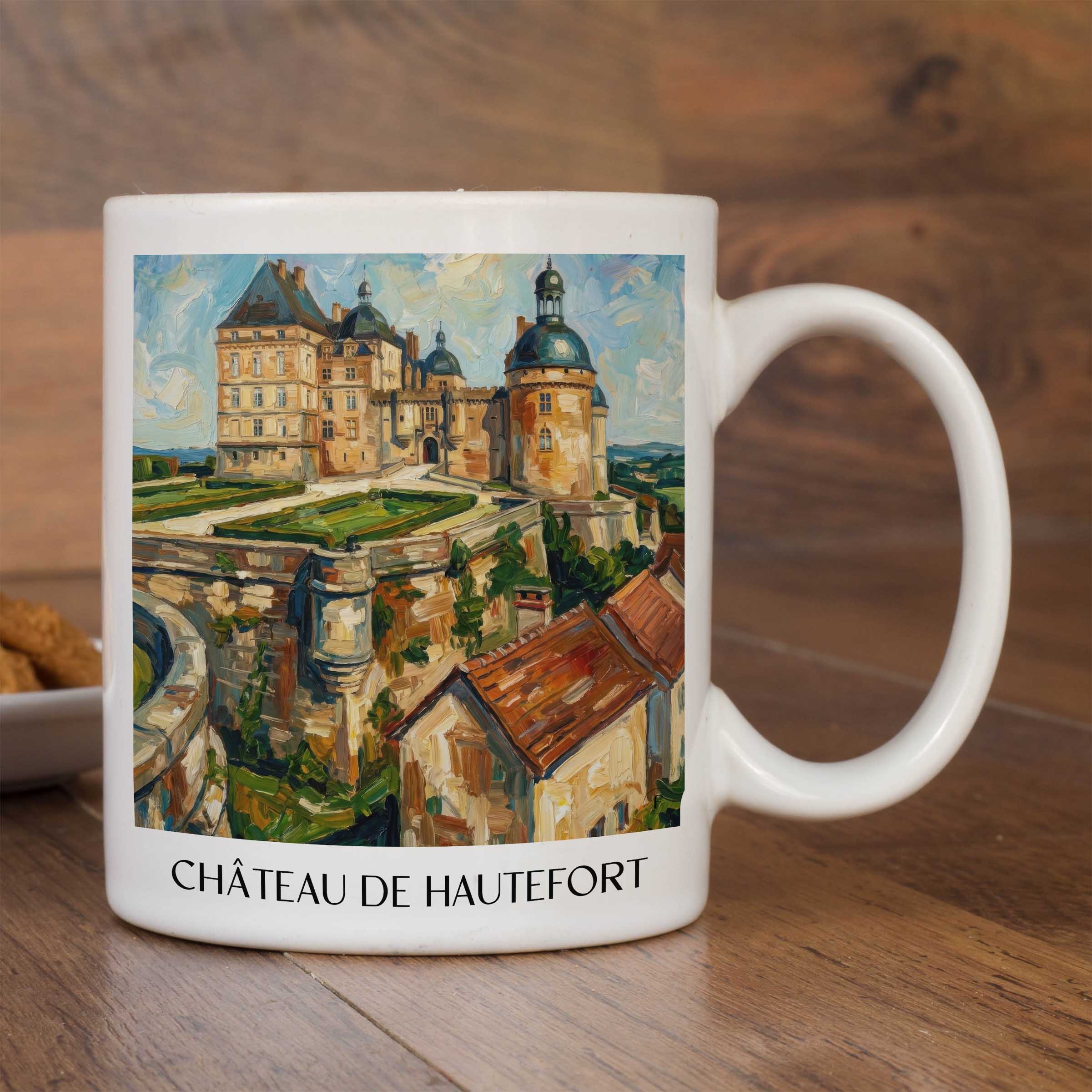 château-de-hautefort-périgord-noir-frankreich-kaffeebecher-oil-painting-oelgemaelde