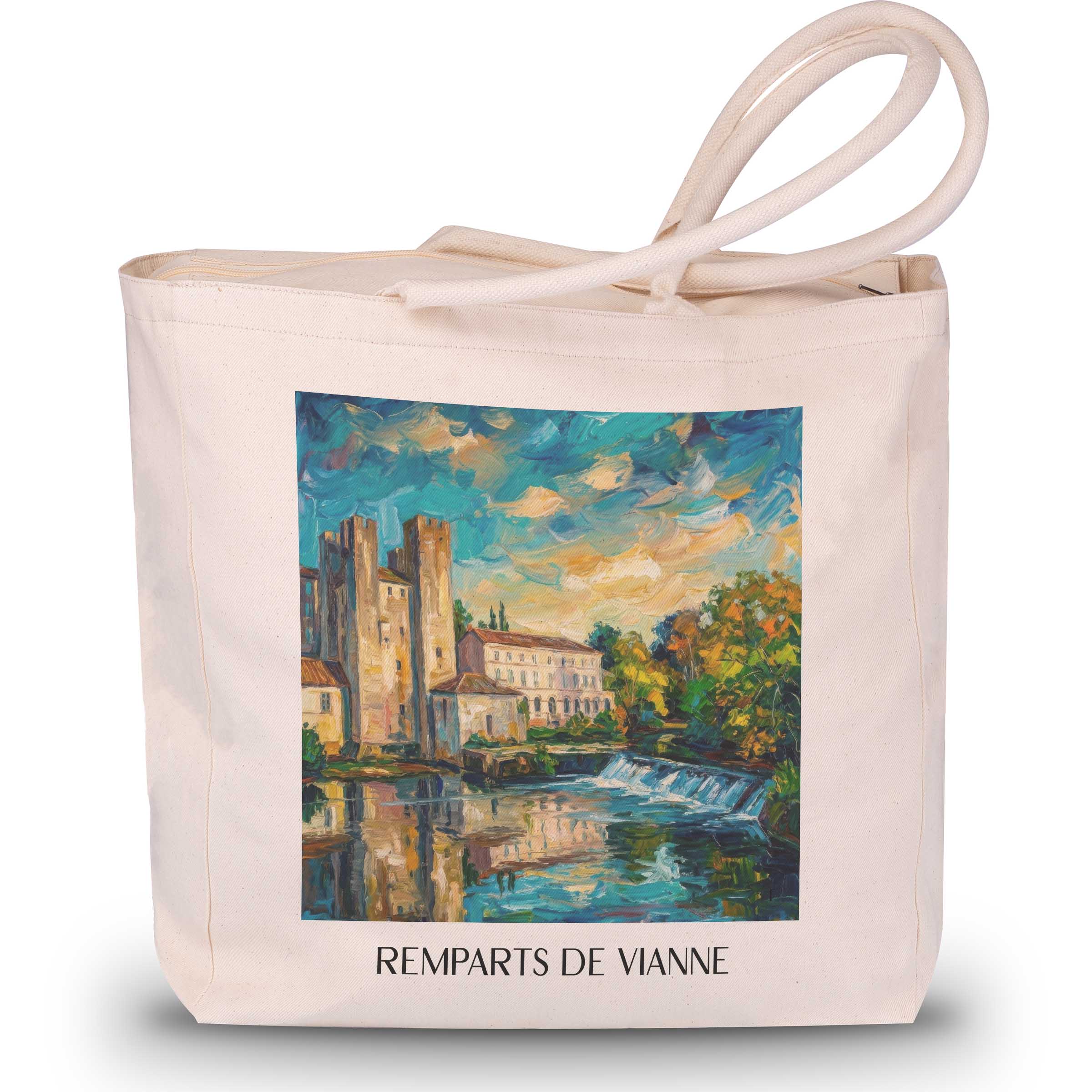 remparts-de-vianne-vianne-frankreich-einkaufstasche-oil-painting-oelgemaelde