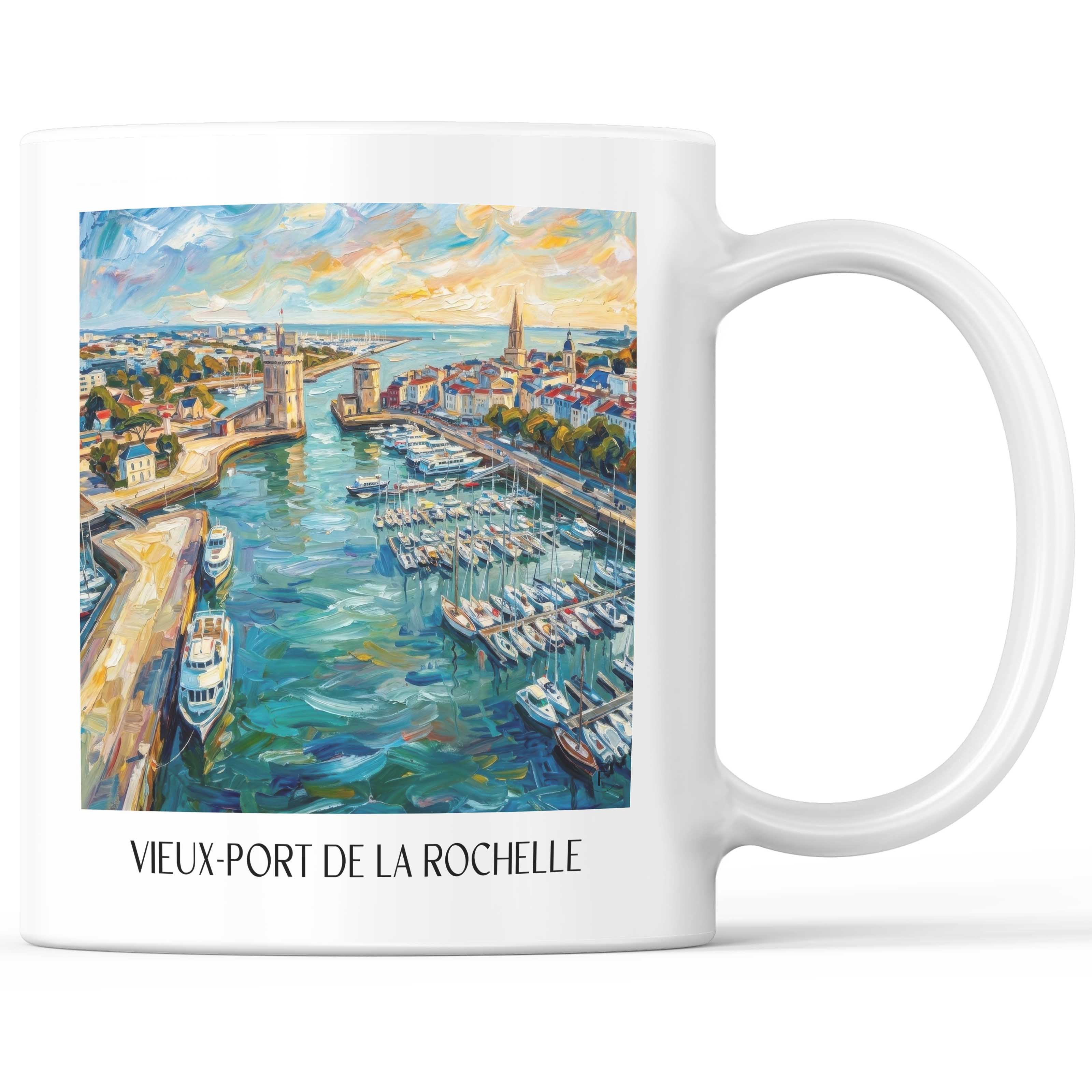 Vieux-Port de La Rochelle Kaffeebecher - Charente-Maritime - Frankreich Becher - Kaffeetasse im Ölgemälde Stil