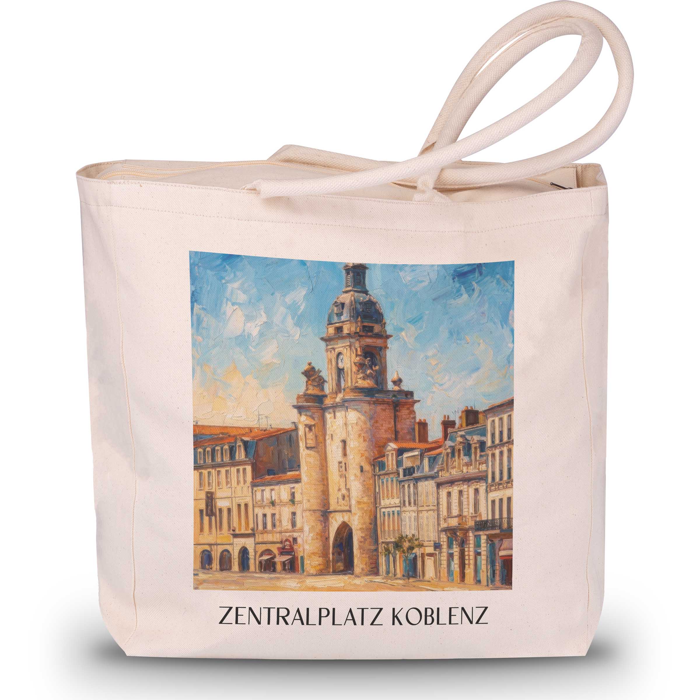 grosse-horloge-la-rochelle-frankreich-einkaufstasche-oil-painting-oelgemaelde