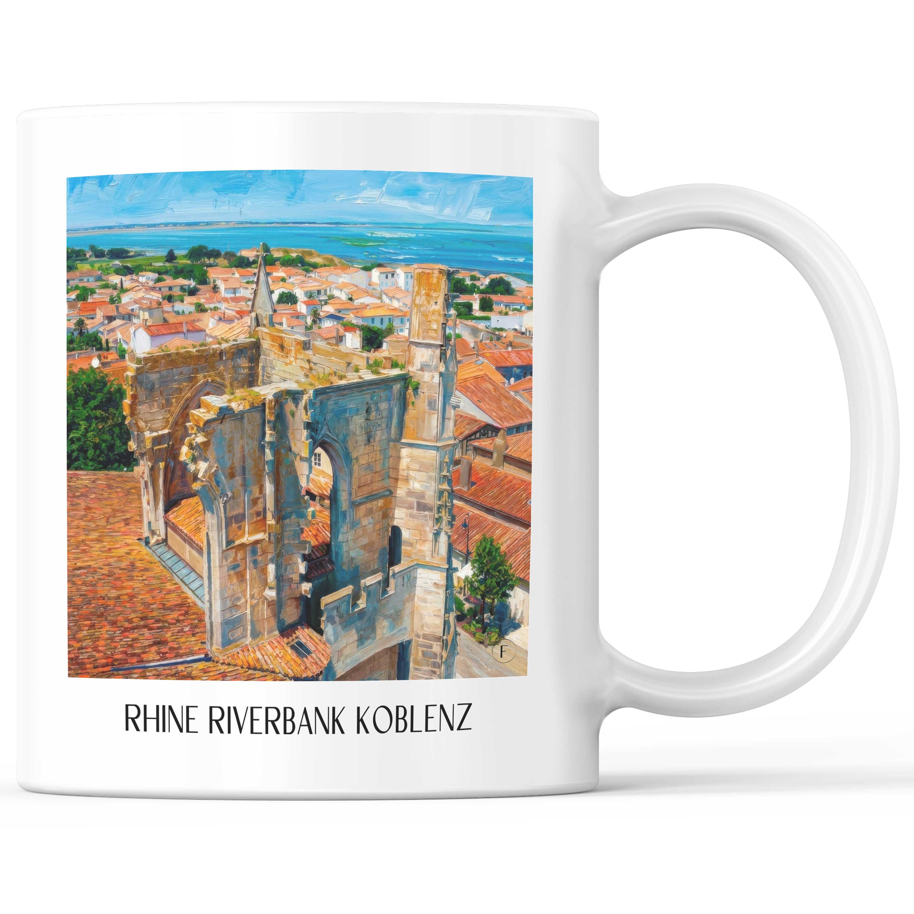 Saint-Martin-de-Ré Kaffeebecher - Île de Ré - Frankreich Becher - Kaffeetasse im Ölgemälde Stil
