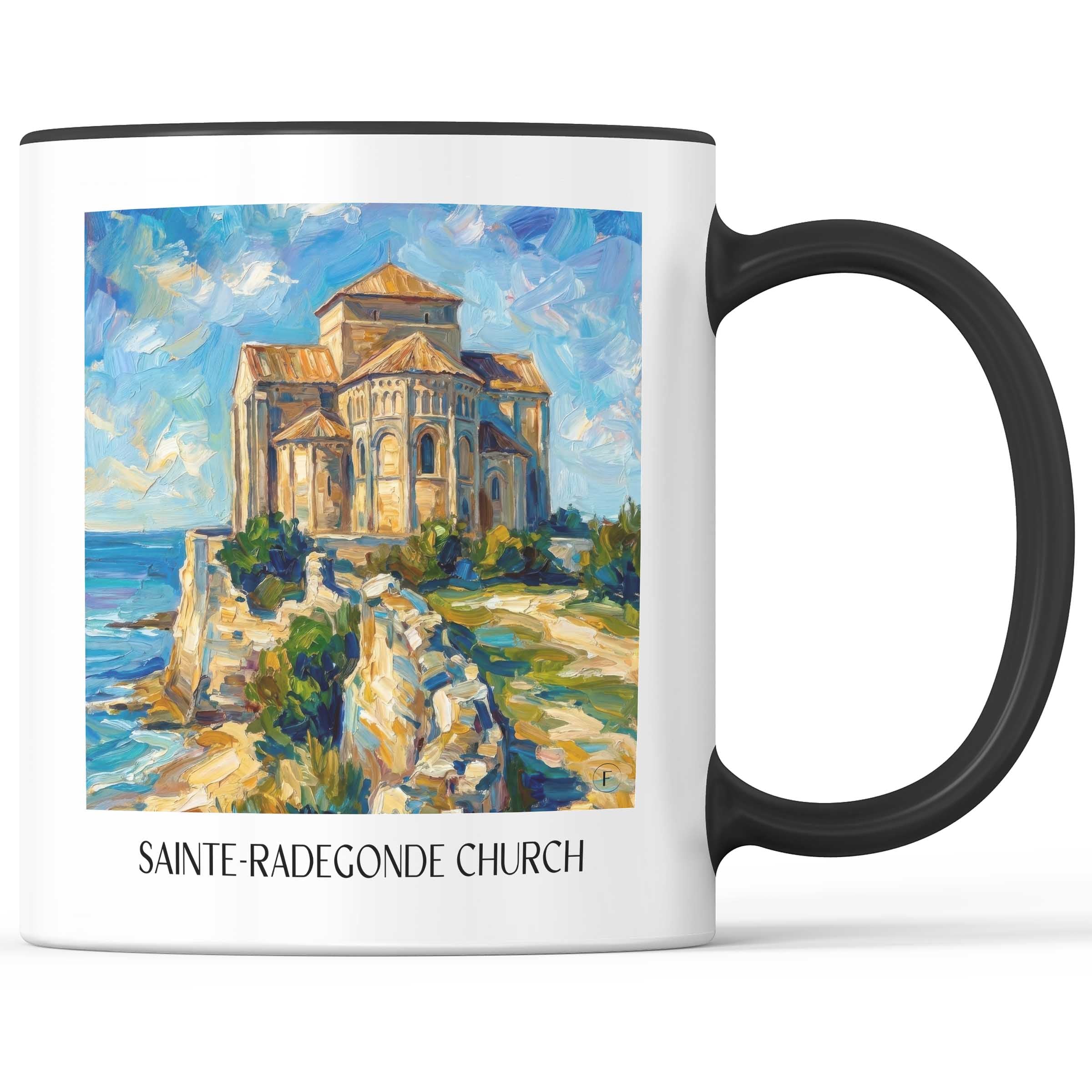 Église Sainte-Radegonde Kaffeebecher - Talmont-sur-Gironde - Frankreich Becher - Kaffeetasse im Ölgemälde Stil