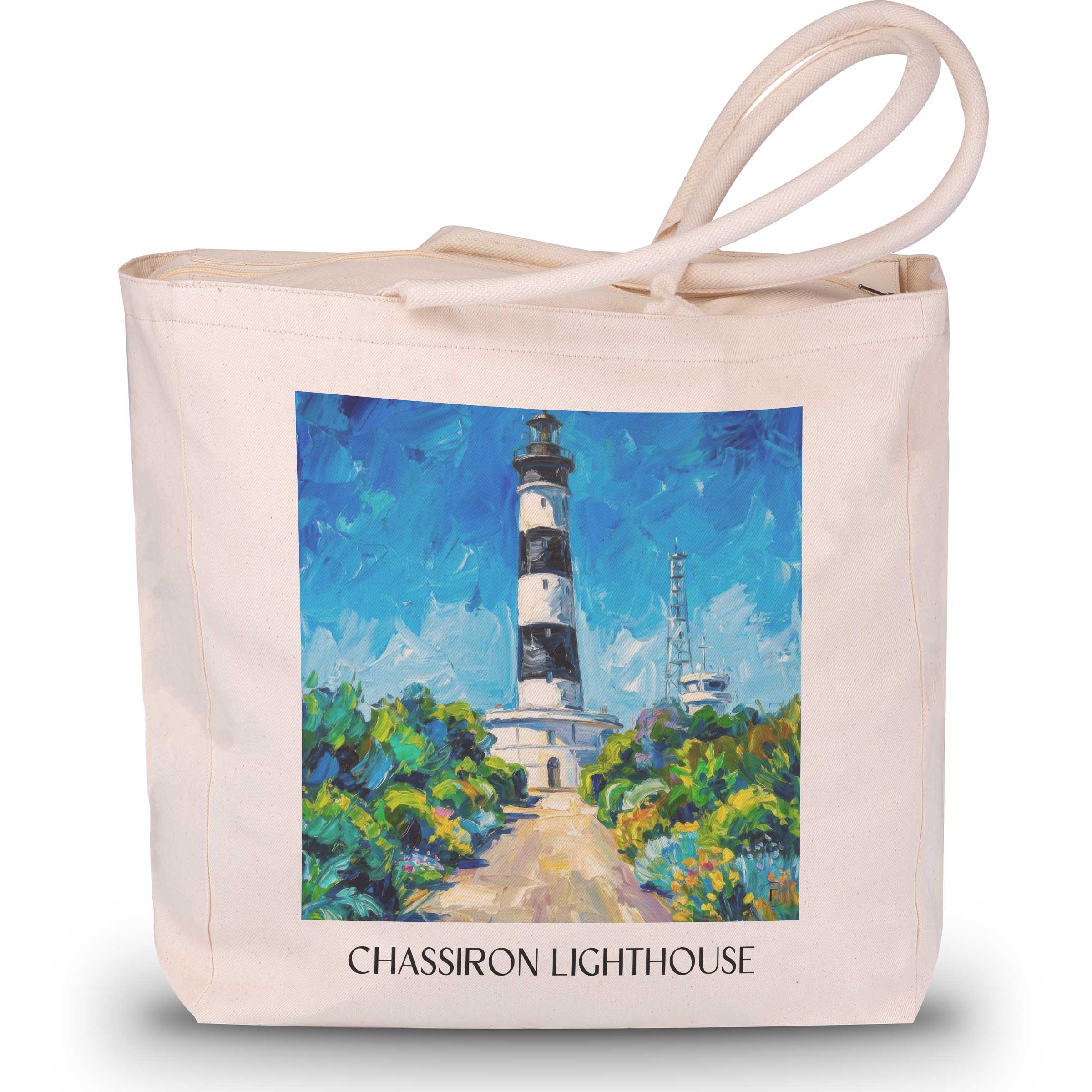Phare de Chassiron Shopping Tasche - Île d'Oléron - Frankreich Tote Bag - Einkaufstasche im Ölgemälde Stil