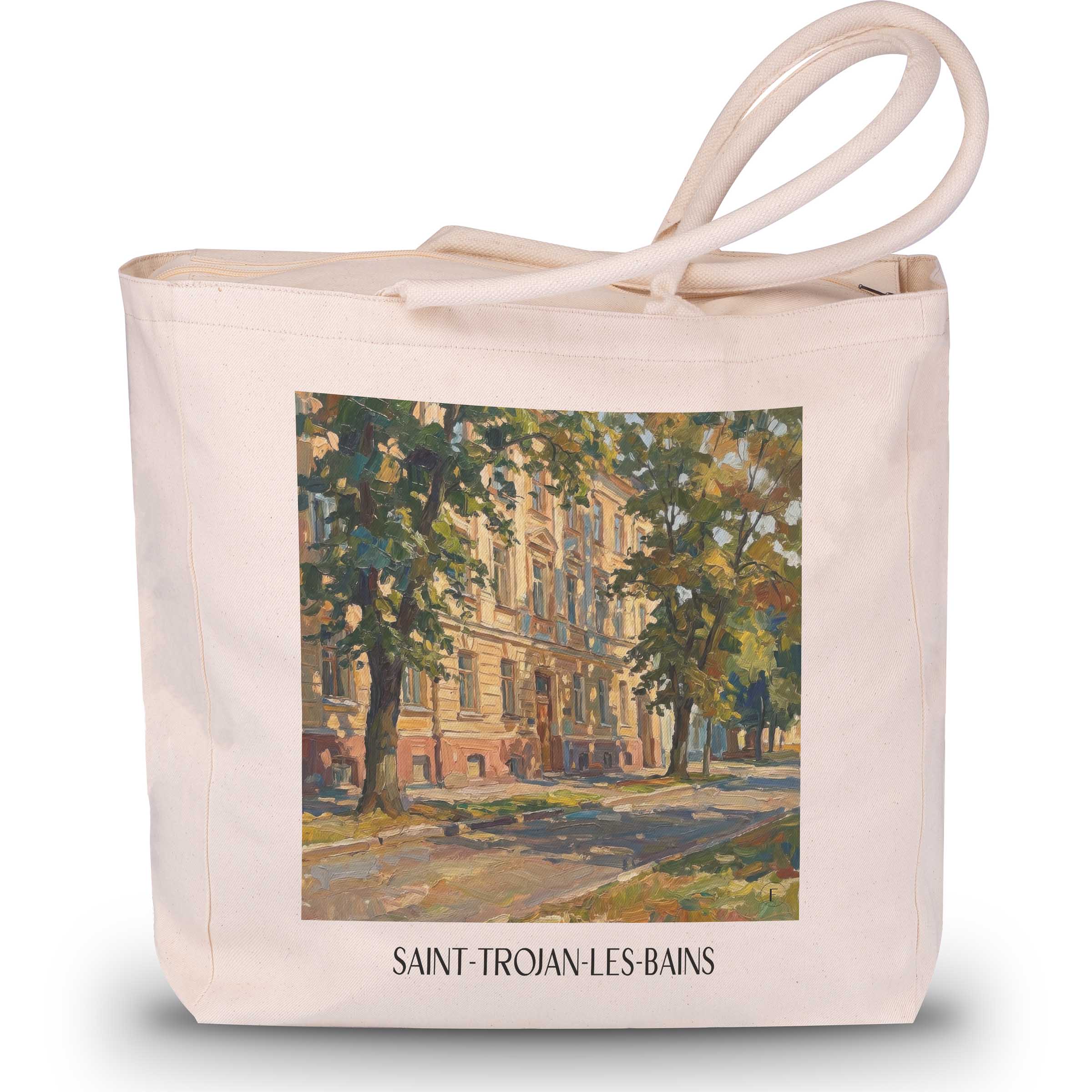 Saint-Trojan-les-Bains Shopping Tasche - Île d'Oléron - Frankreich Tote Bag - Einkaufstasche im Ölgemälde Stil
