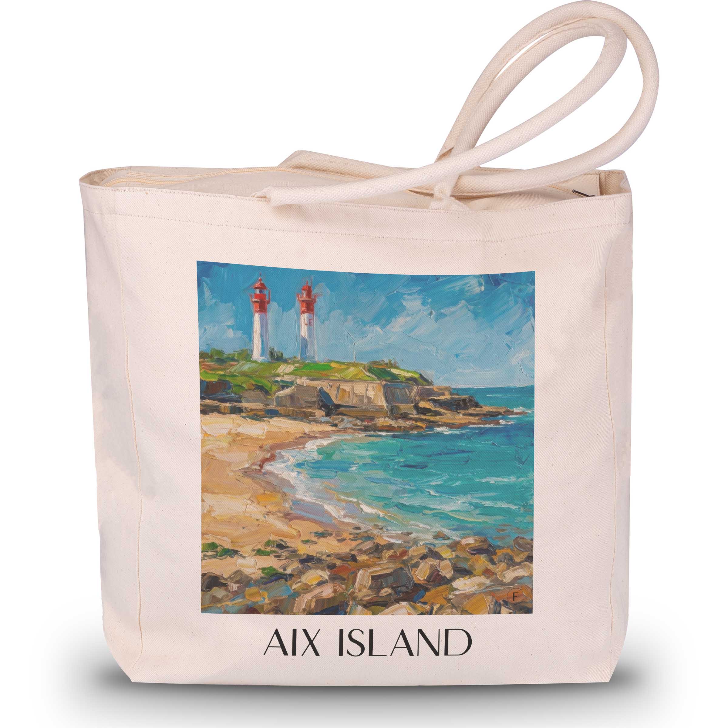 Île d'Aix Shopping Tasche - Charente-Maritime - Frankreich Tote Bag - Einkaufstasche im Ölgemälde Stil