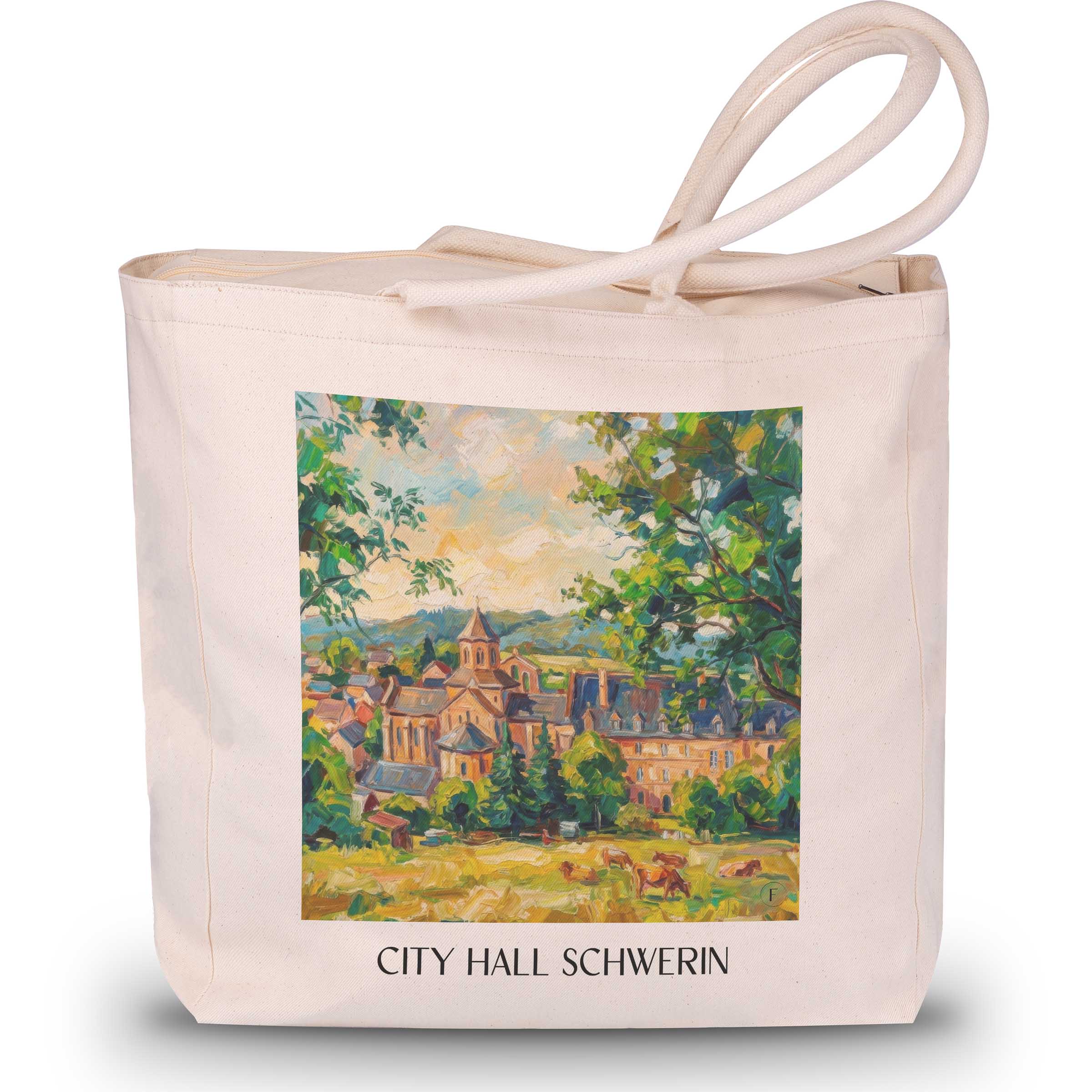 Aubazine Shopping Tasche - Corrèze - Frankreich Tote Bag - Einkaufstasche im Ölgemälde Stil