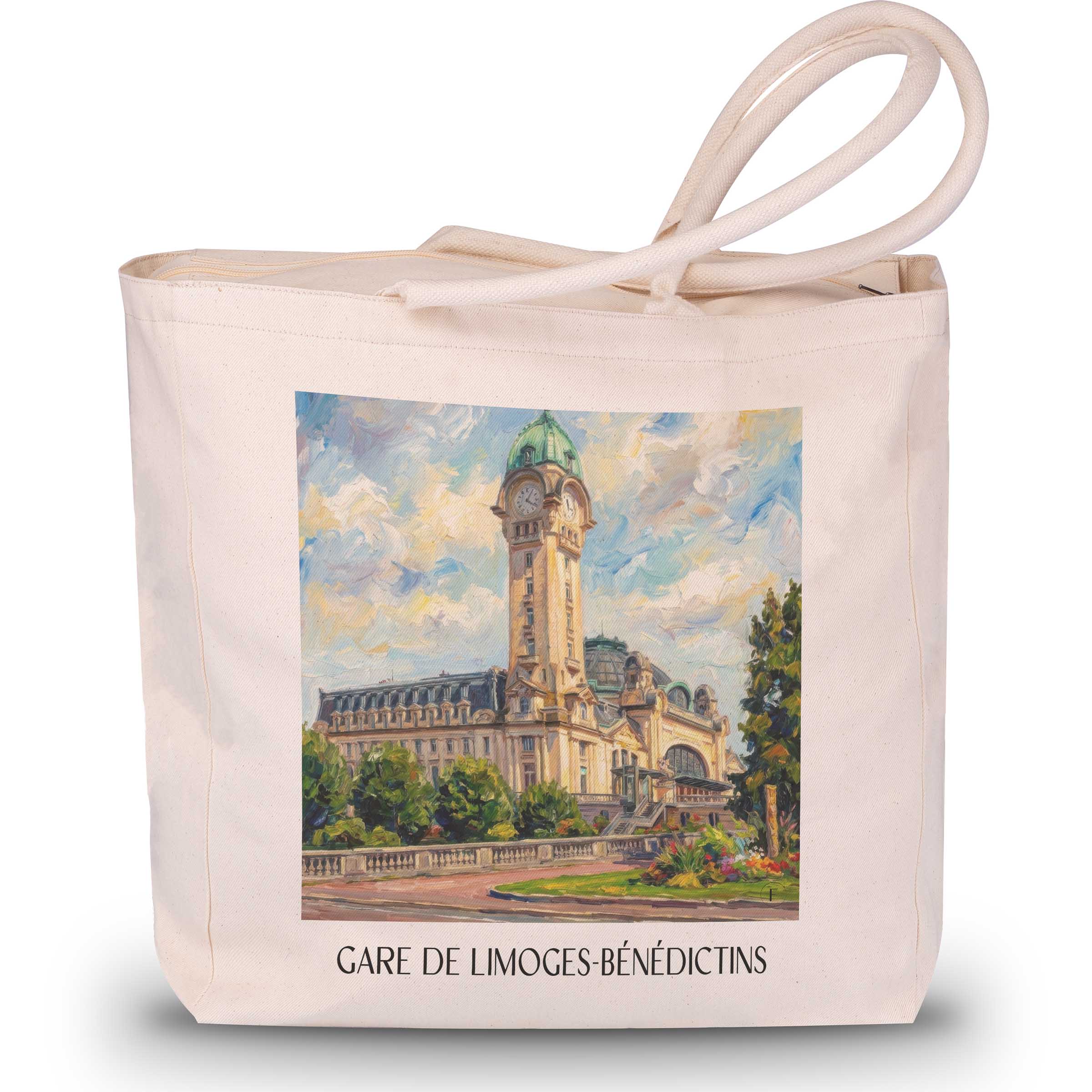 gare-de-limoges-bénédictins-limoges-frankreich-einkaufstasche-oil-painting-oelgemaelde